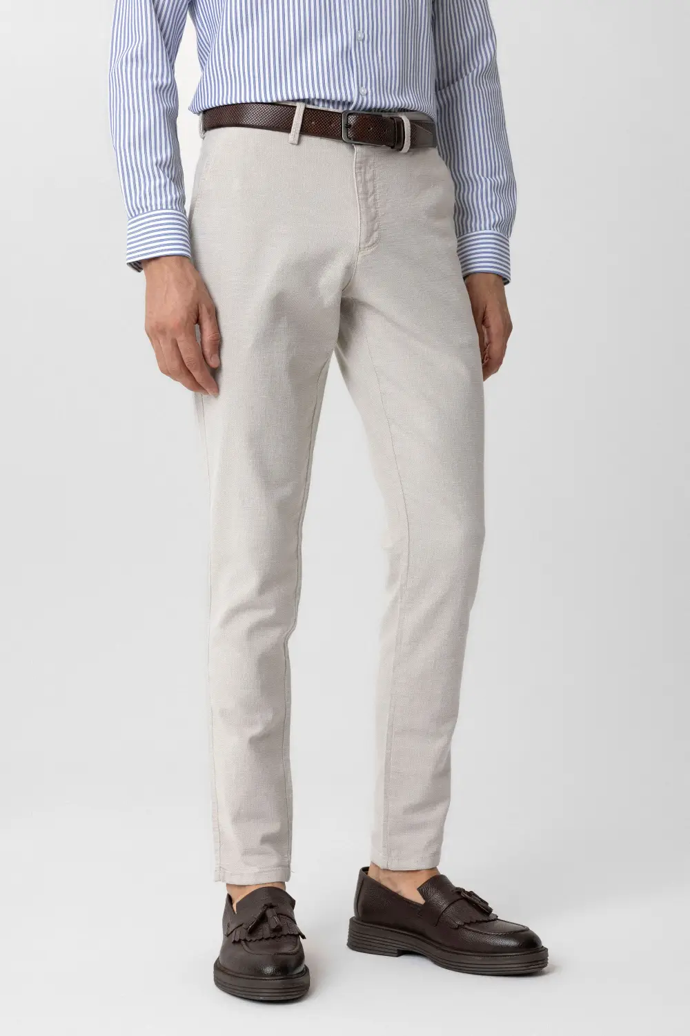 Slim Kalıp Armürlü Pantolon