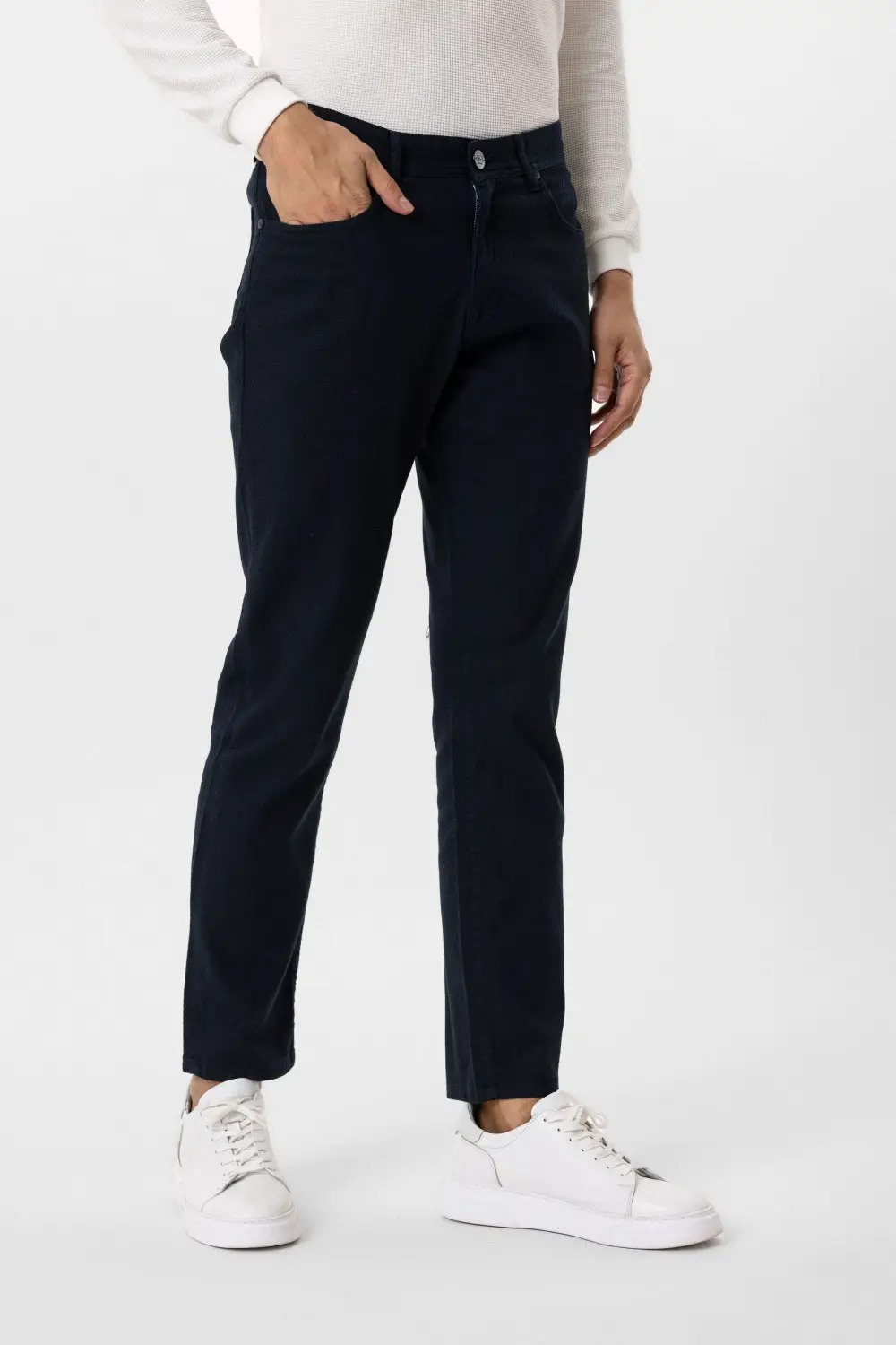 Regular Kalıp Armürlü Pantolon