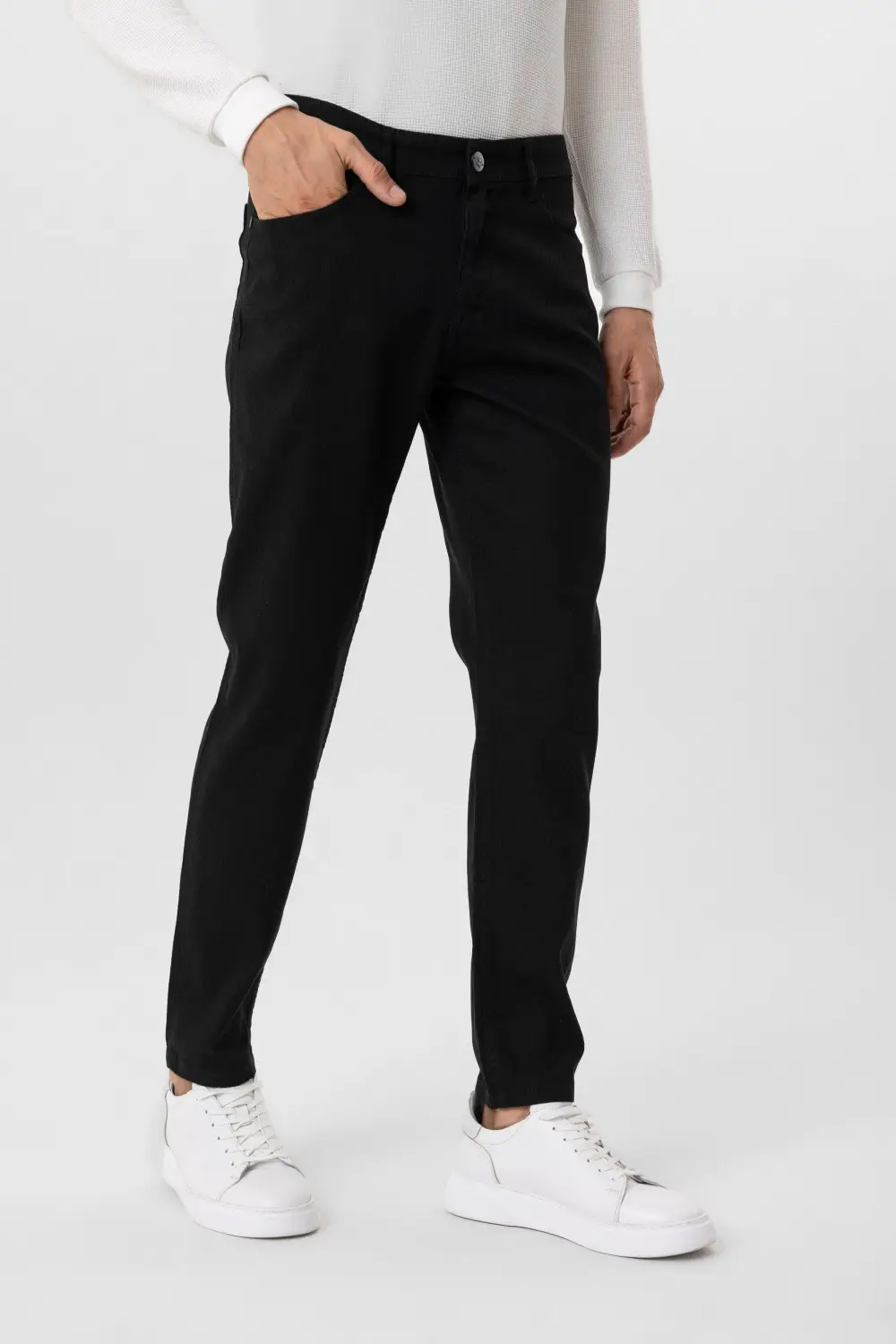 Регулярные брюки с защитным материалом, 5 карманов, цвет бежевый, состав: 98% хлопок, 2% эластан, размер 42-50, изготовлены в Турции