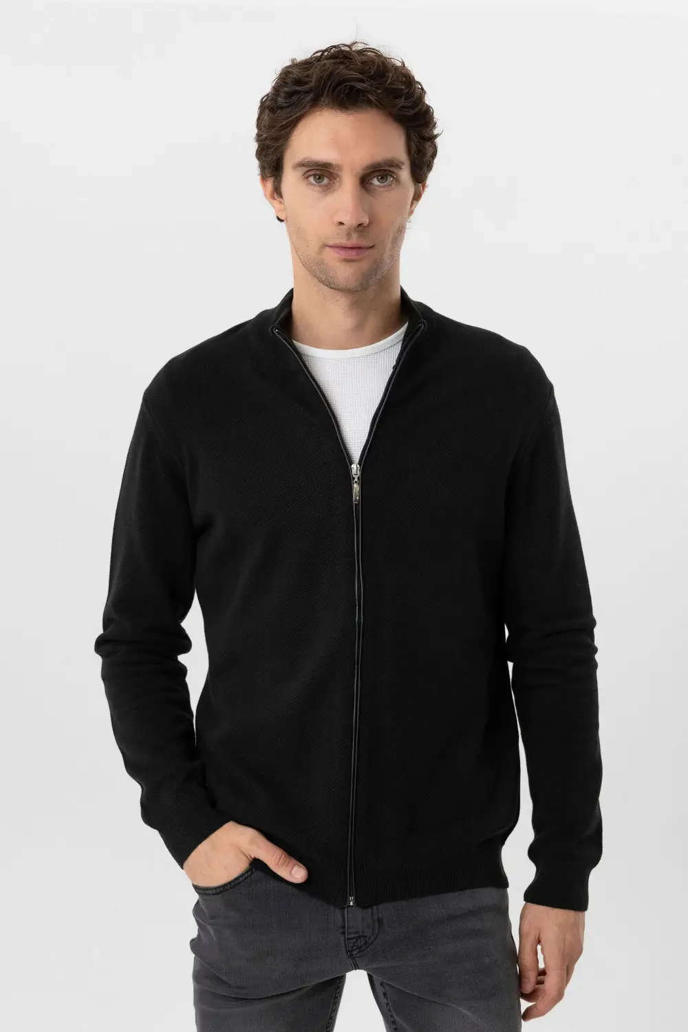 Регулярная стеганая кардиган, 50% хлопок, 50% акрил, классическая модель, доступен в размерах XL, L, M, XXL, цвет: темно-синий