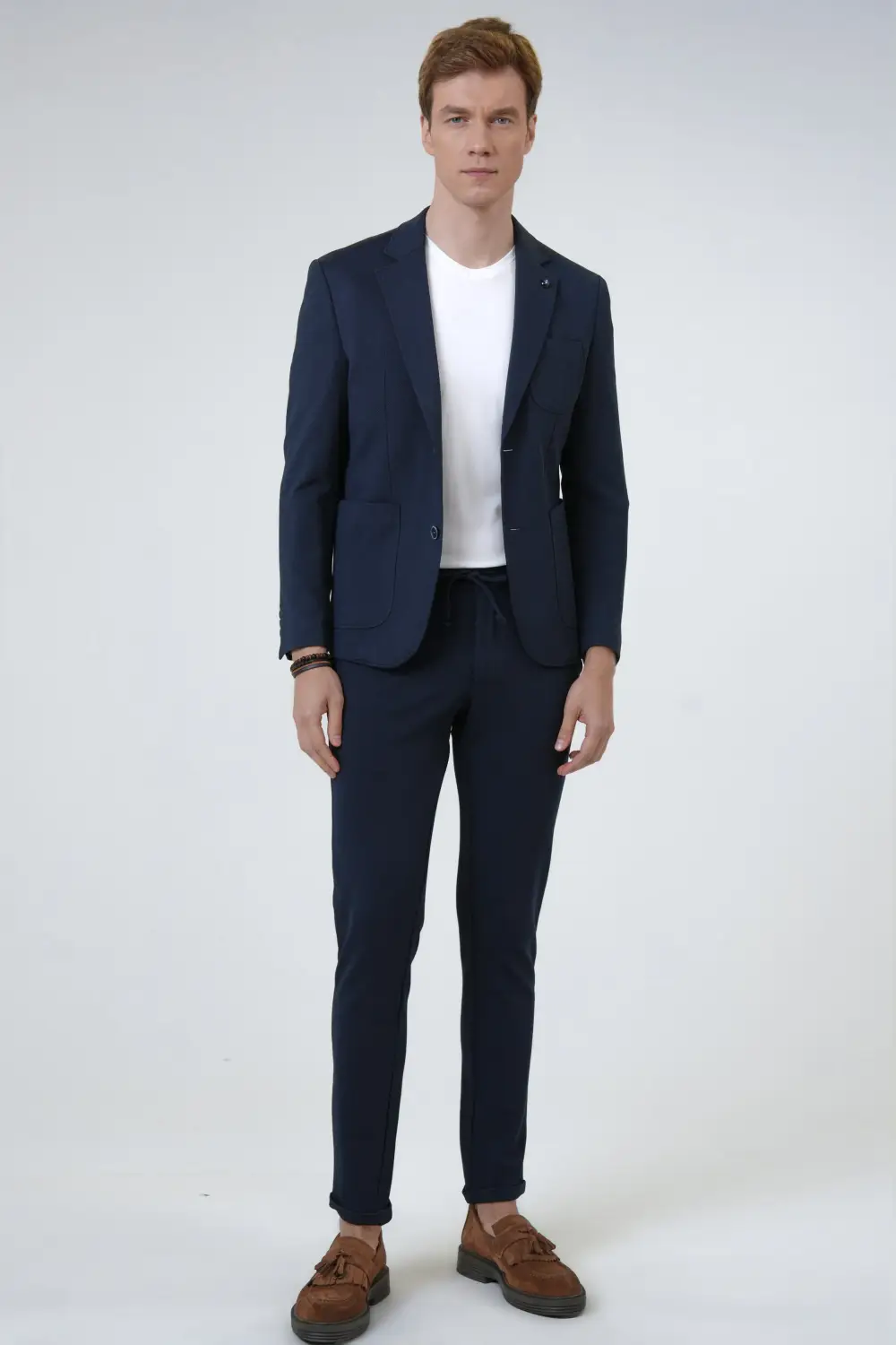 Slimfit Armürlü Takım Elbise