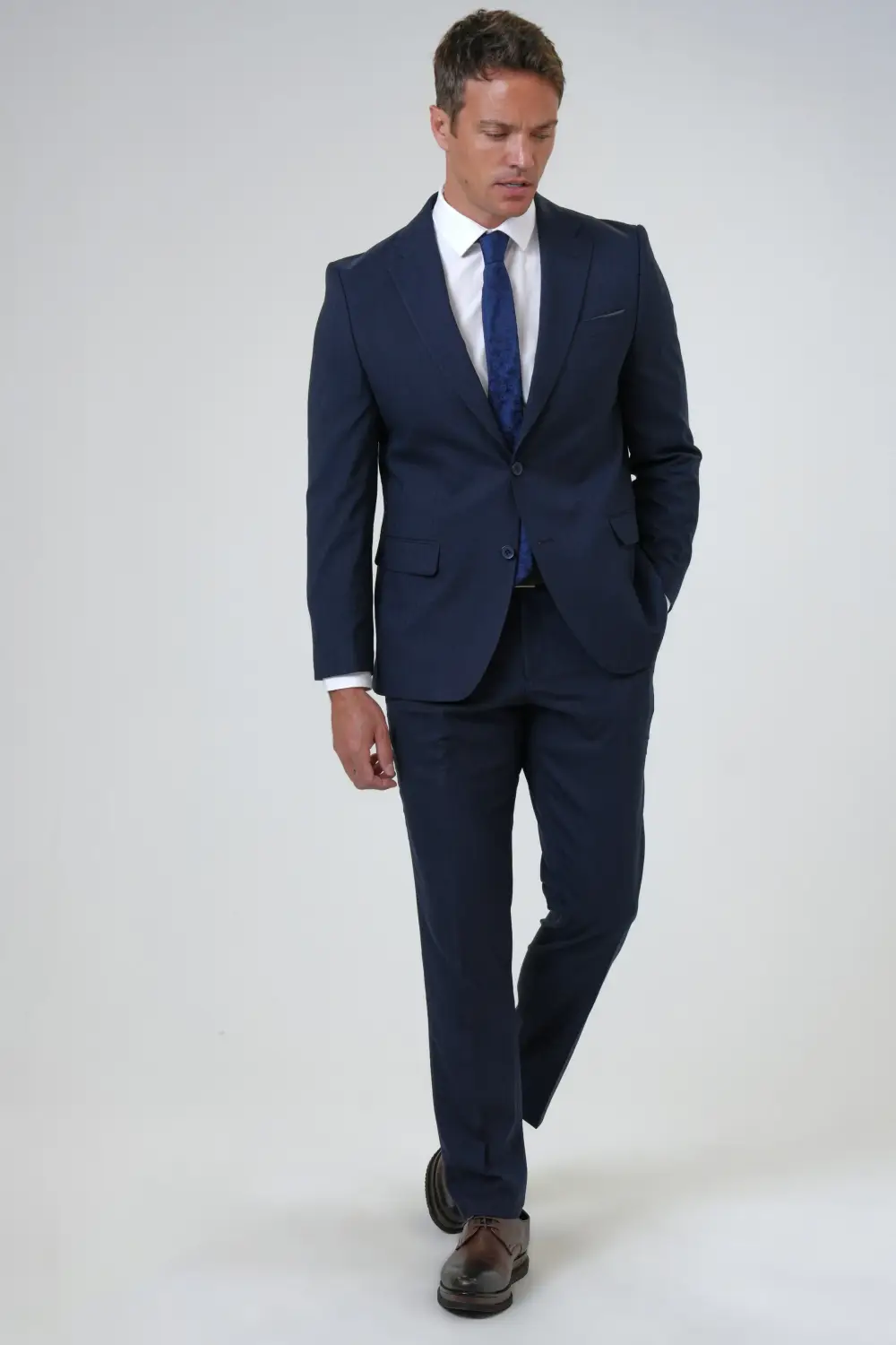 Regular Kalıp Armürlü Takım Elbise