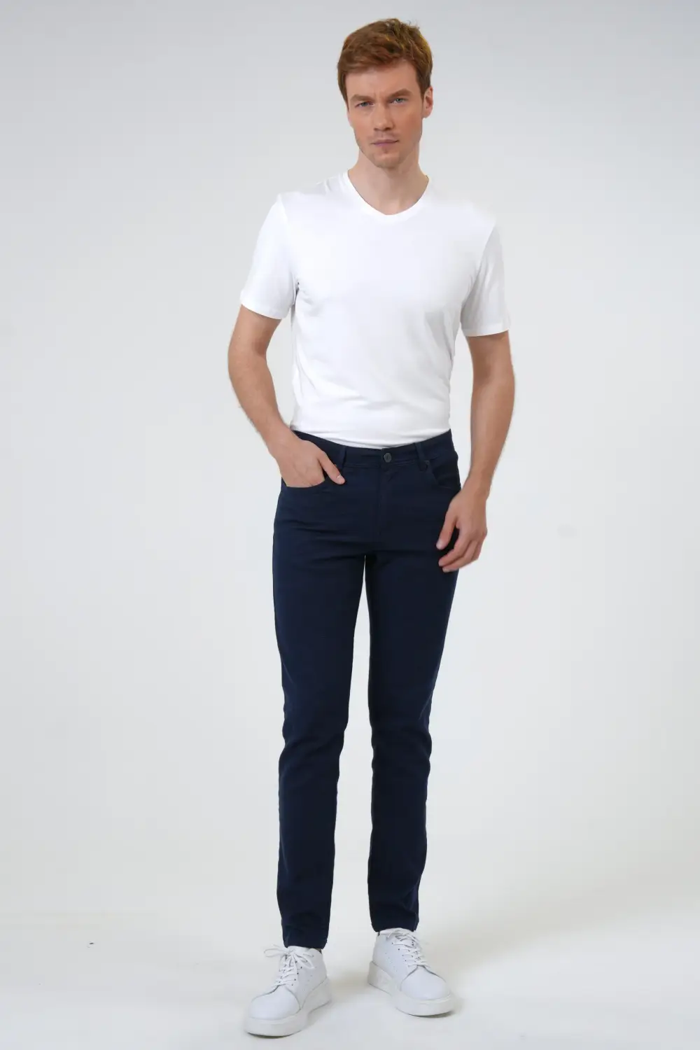 Slim Fit Armored Trousers in Beige, 5 Pockets, Casual Style, Made of 98% Cotton and 2% EA, Available Sizes 40-50