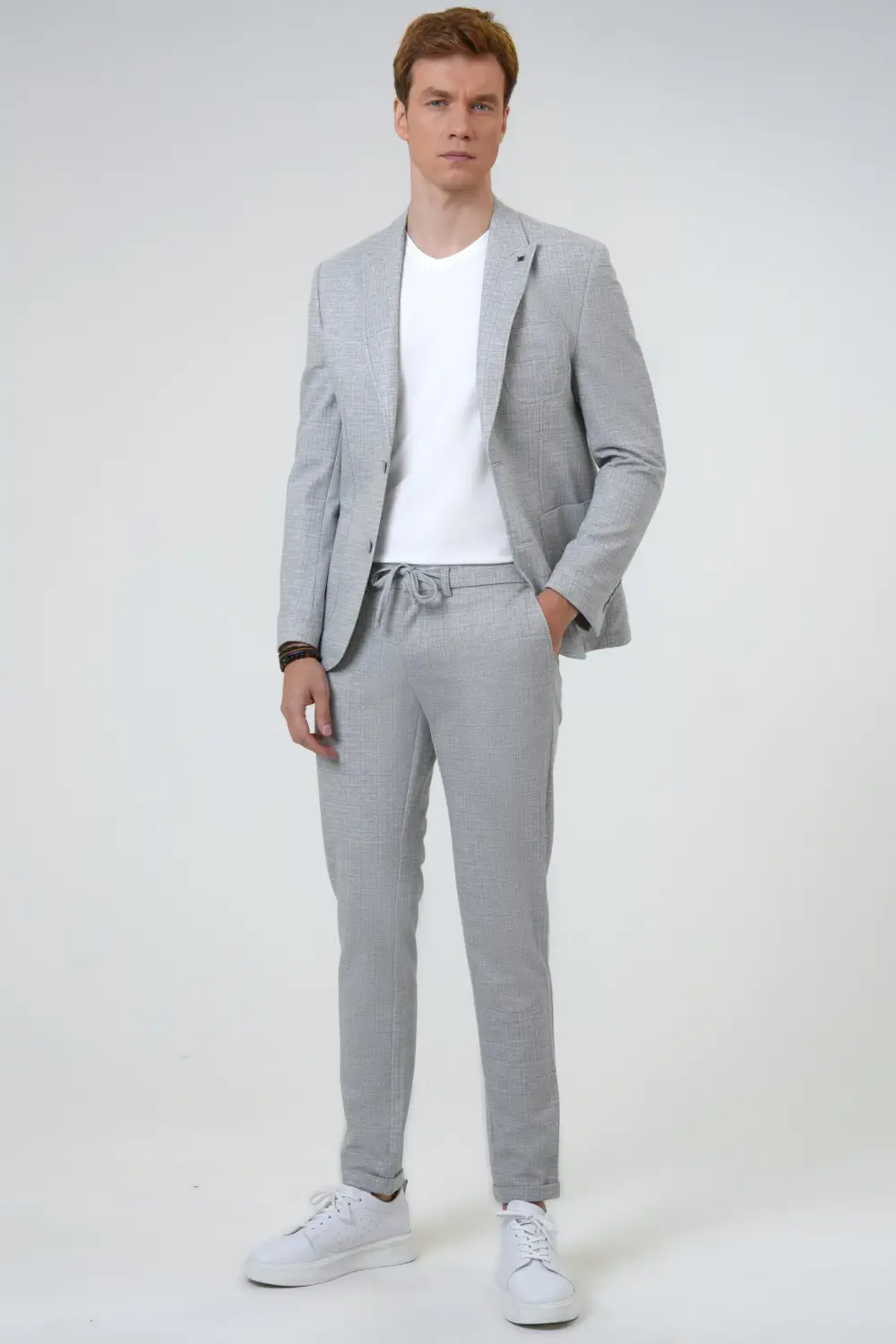 Slimfit Armürlü Takım Elbise