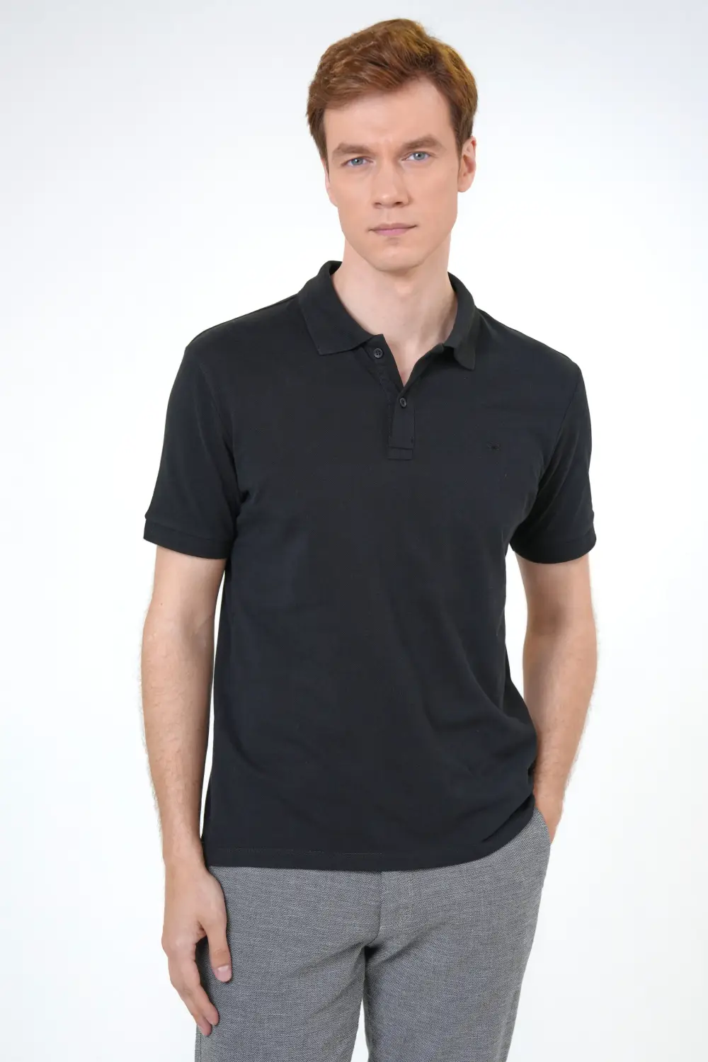 Slim Fit Polo Collar Casual T-Shirt with Cotton Fabric in White - 100% Turkish Quality