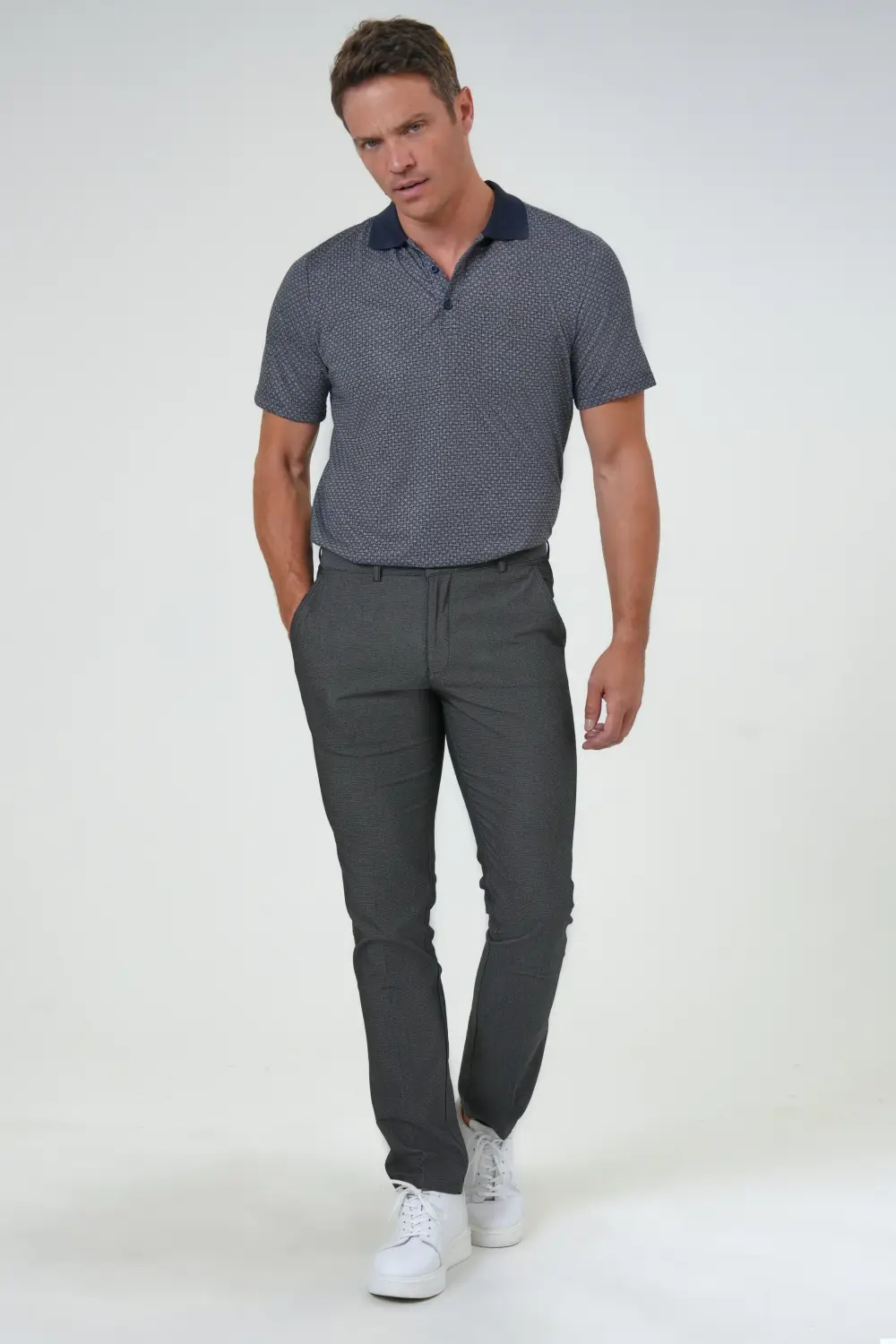 Regular Fit Armored Trousers in Black - Casual Style, Comfortable Fabric with 64% Cotton, Available in Sizes 44 to 52