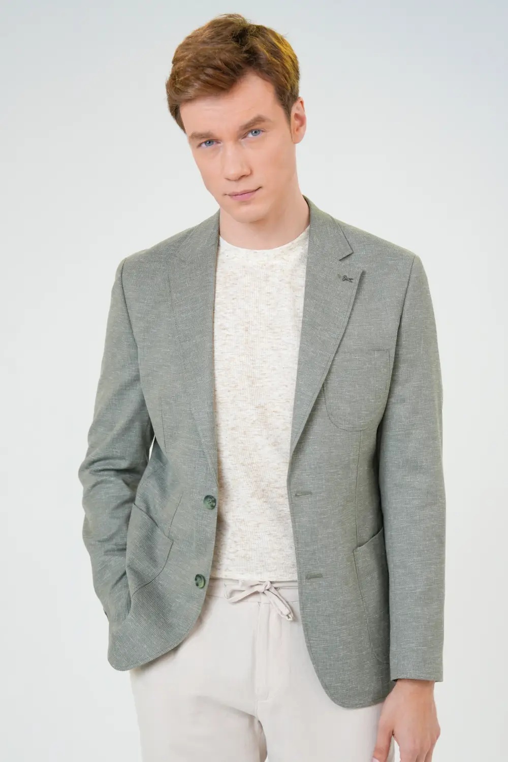 Slim Kalıp Baskılı Ceket