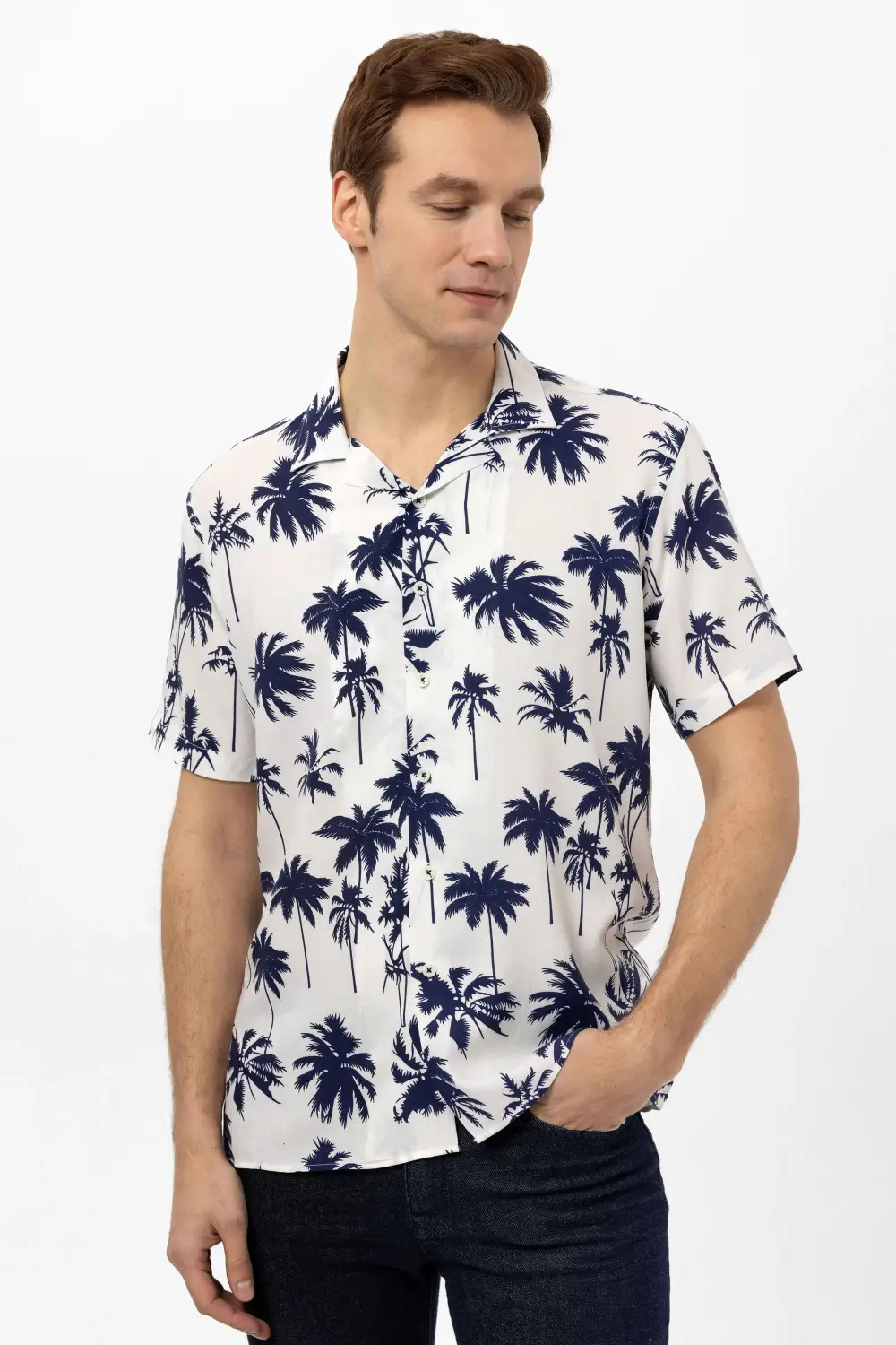 Square Cuff Slimfit Plain Shirt