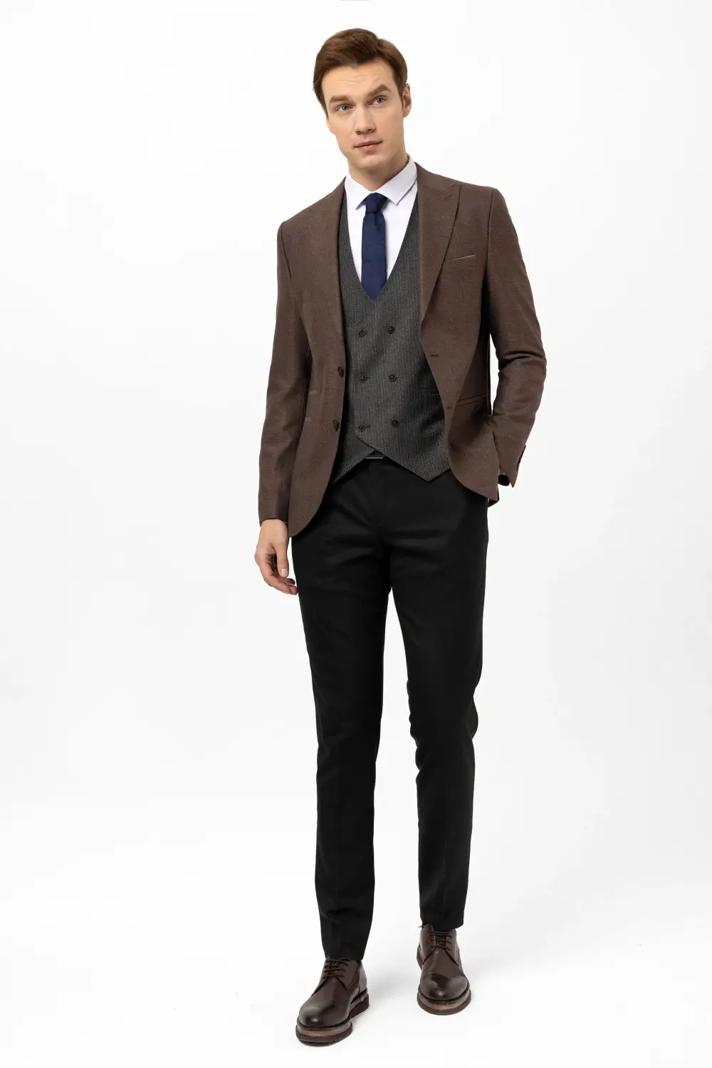 Slim Mold Dobby Vest Suit