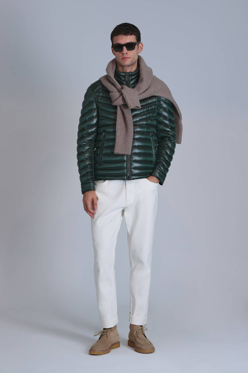 Luc Kaz Tüyü Erkek Mont Yeşil