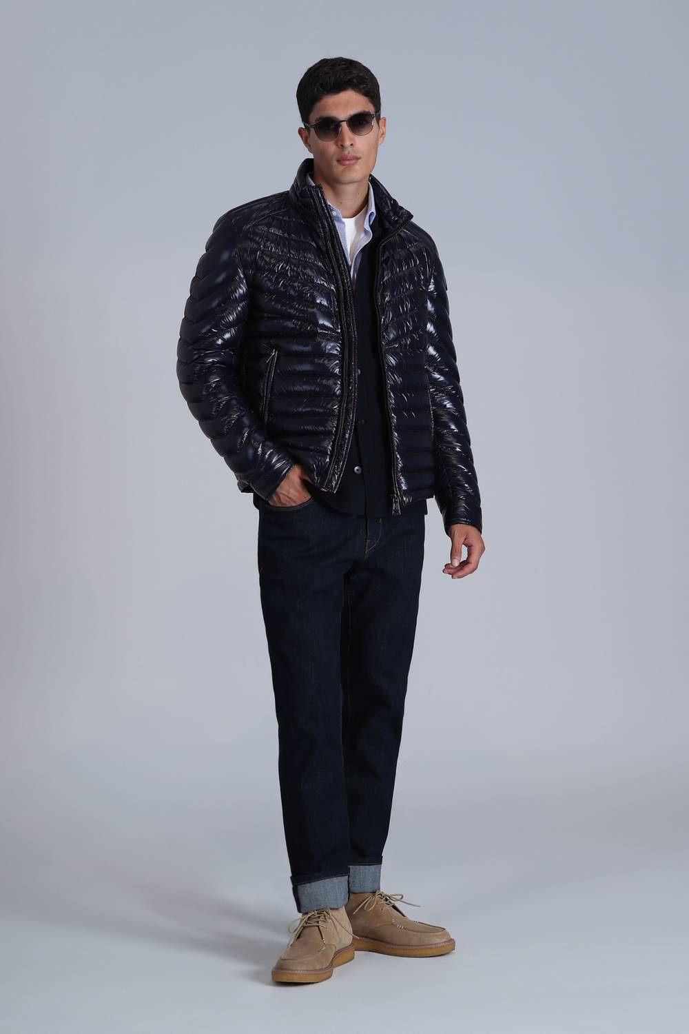 Luc Kaz Tüyü Erkek Mont Lacivert