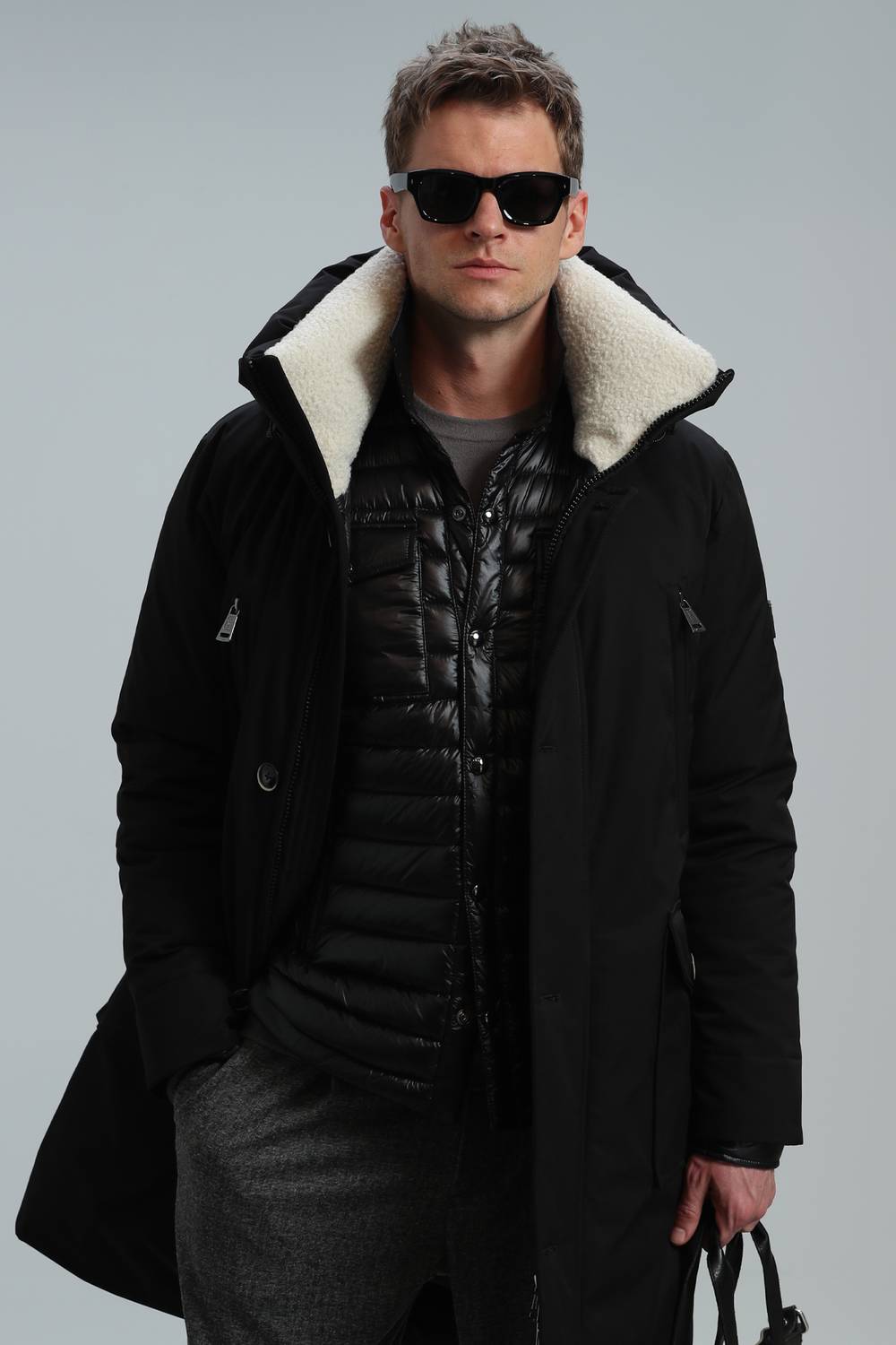 Cole Goose Feather Men's Coat Black