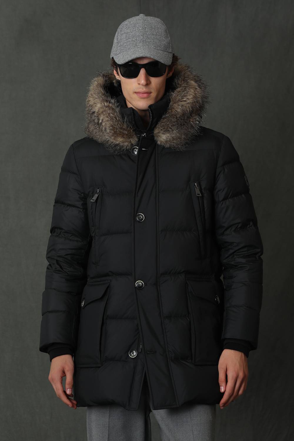 Clark Goose Feather Men's Coat Black