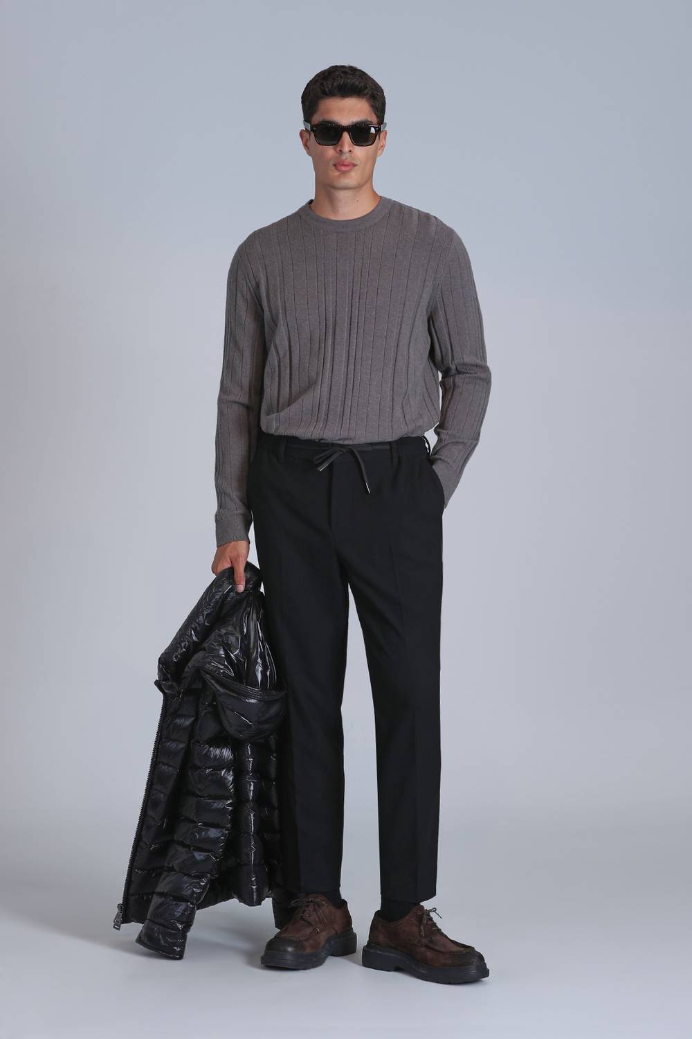 Чоловічий светр Lucky кольору візон, розміри: S, M, L, XL, XXL, 3XL, 4XL