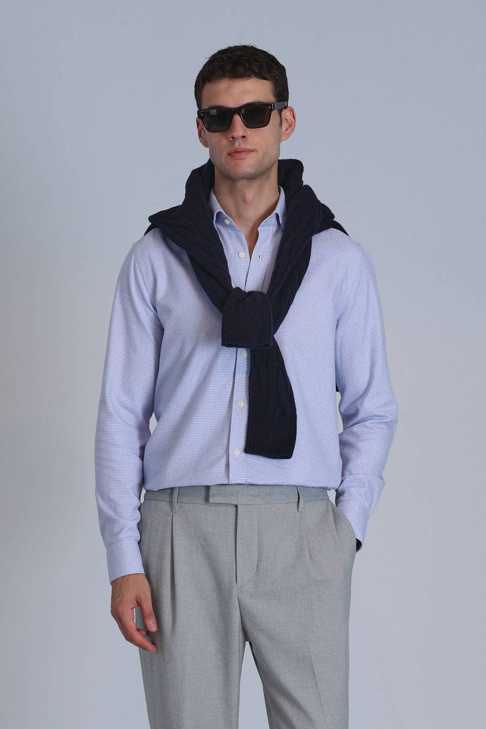 Frederik Erkek Basic Gömlek Slim Fit Açık Mavi