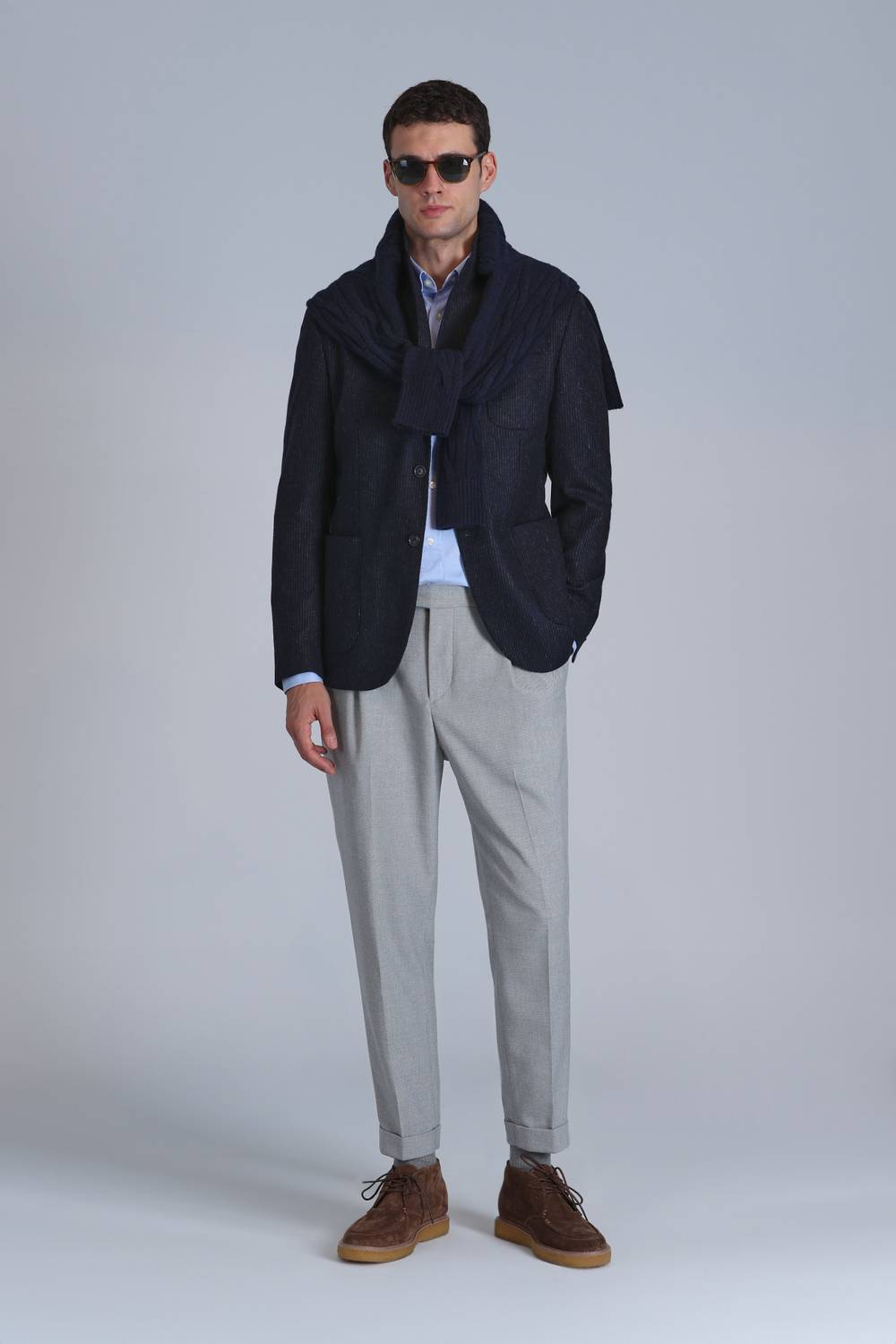 Мужской блейзер Timba Spor slim fit темно-синего цвета, размеры 46-56