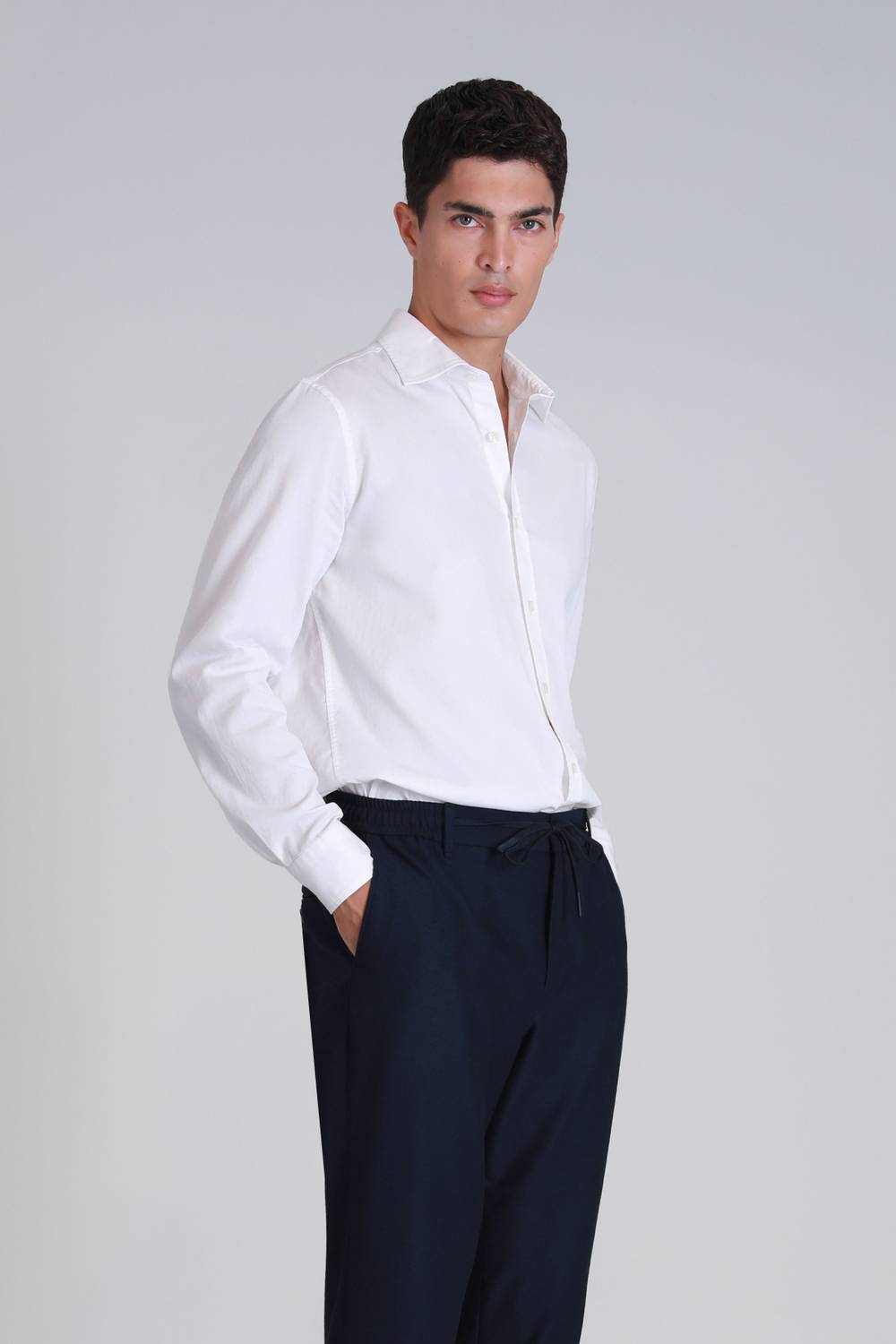 Ferla Erkek Basic Gömlek Slim Fit Beyaz