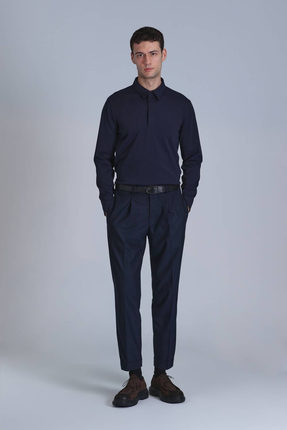 Evan Erkek Uzun Kol Tişört Lacivert