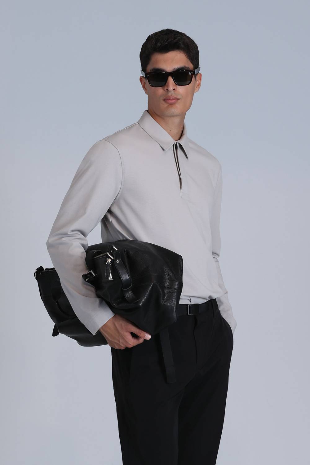 Evan Erkek Uzun Kol Tişört Taş