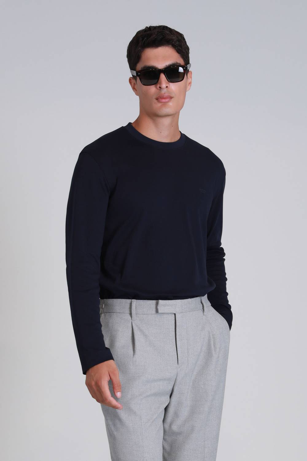 Мужская футболка с длинным рукавом Patrıce, цвет темно-синий, размеры S, M, L, XL, XXL, 3XL, 4XL, XS