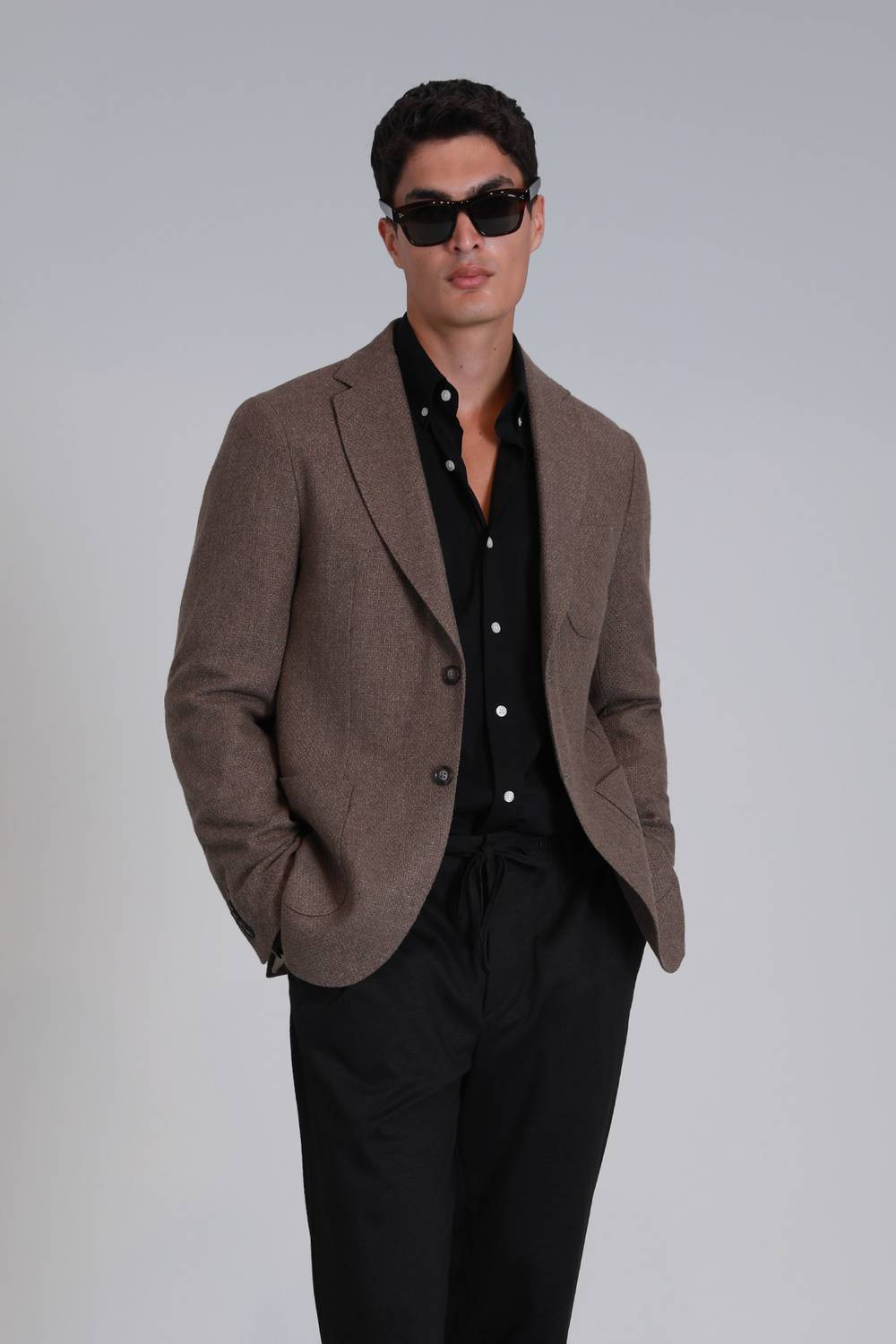 Мужской приталенный блейзер Daniel Spor цвета верблюжьей шерсти размера 46-58