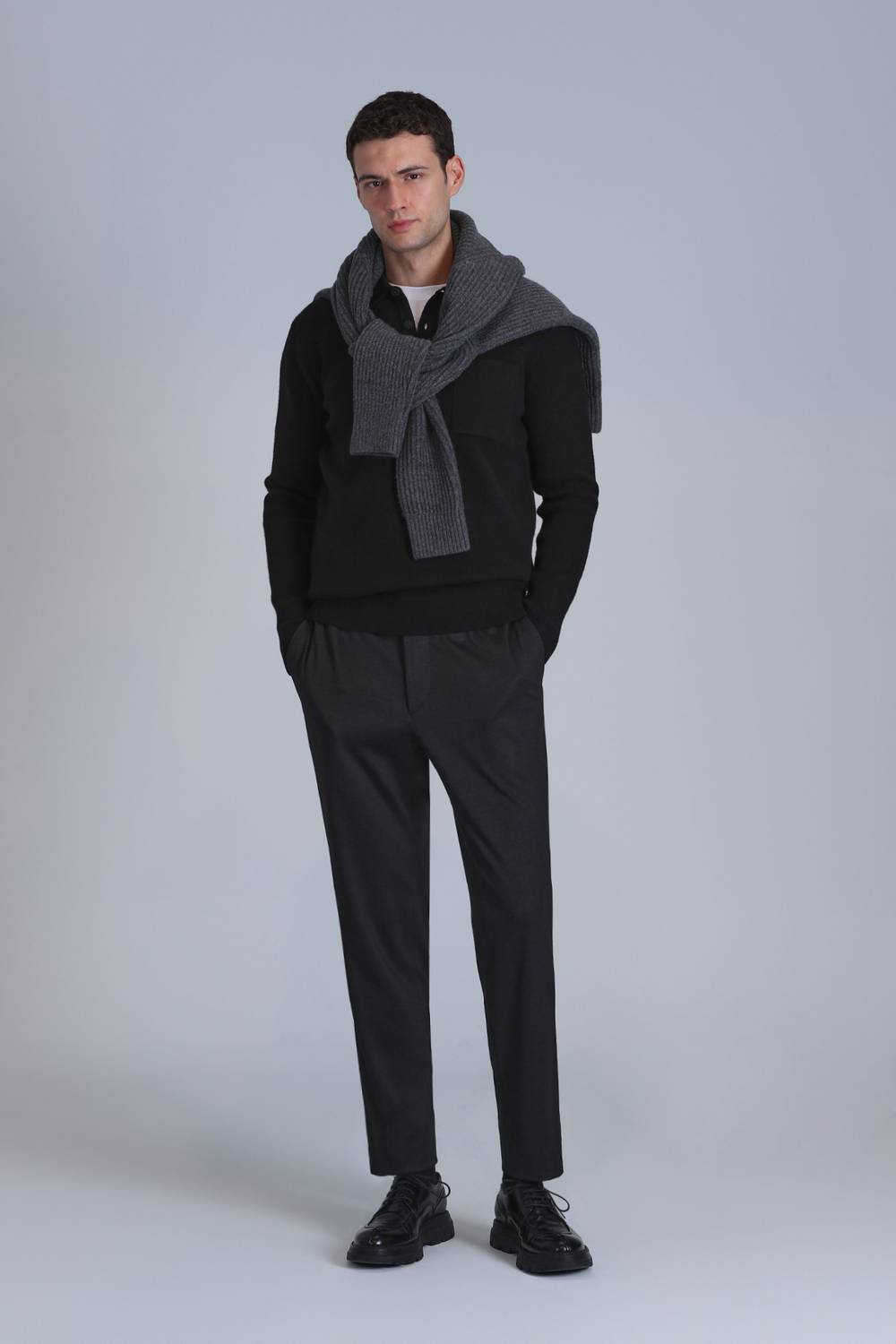 Чоловічий светр Rıver чорного кольору, різні розміри S-4XL