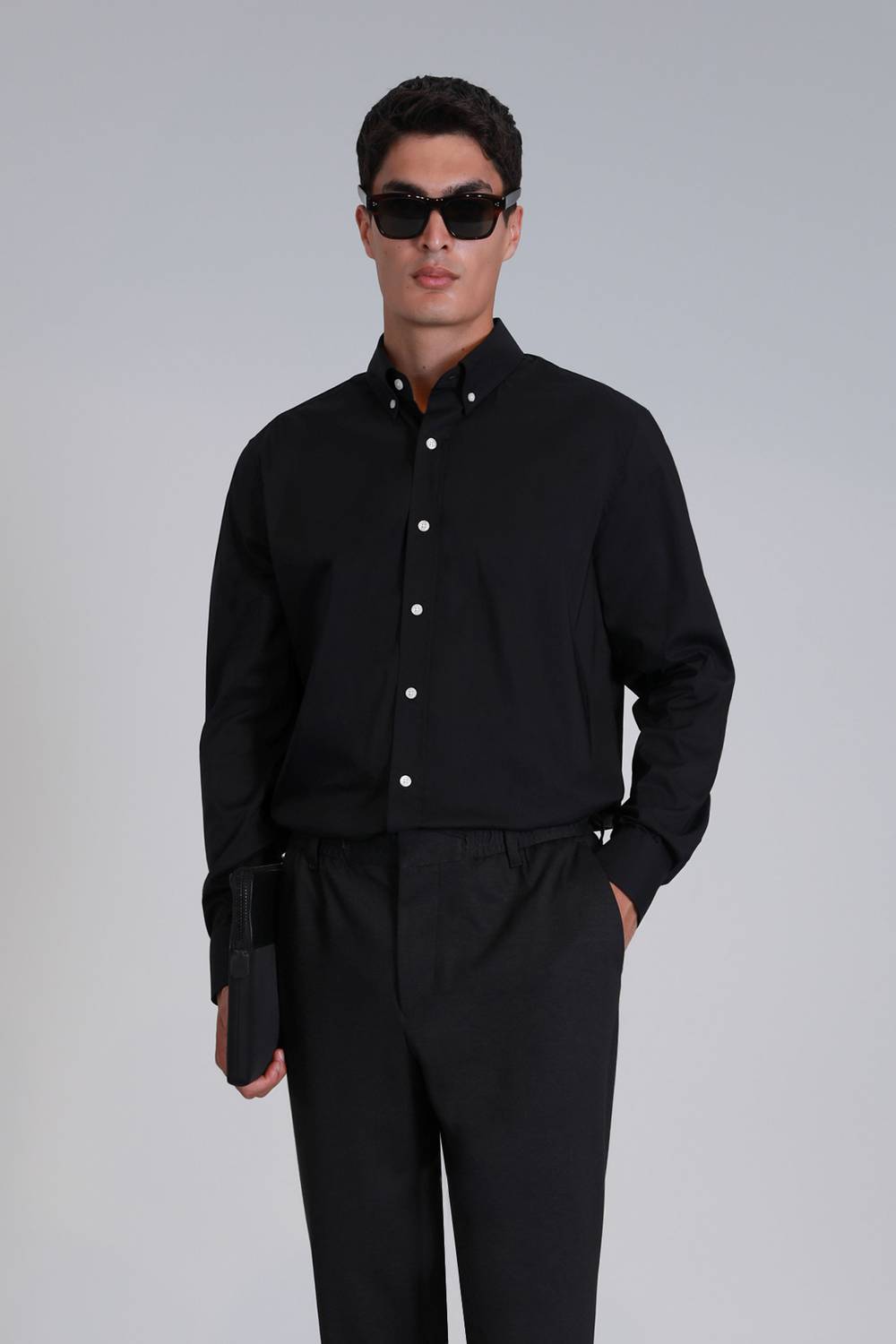 Jakob Erkek Basic Gömlek Slim Fit Siyah