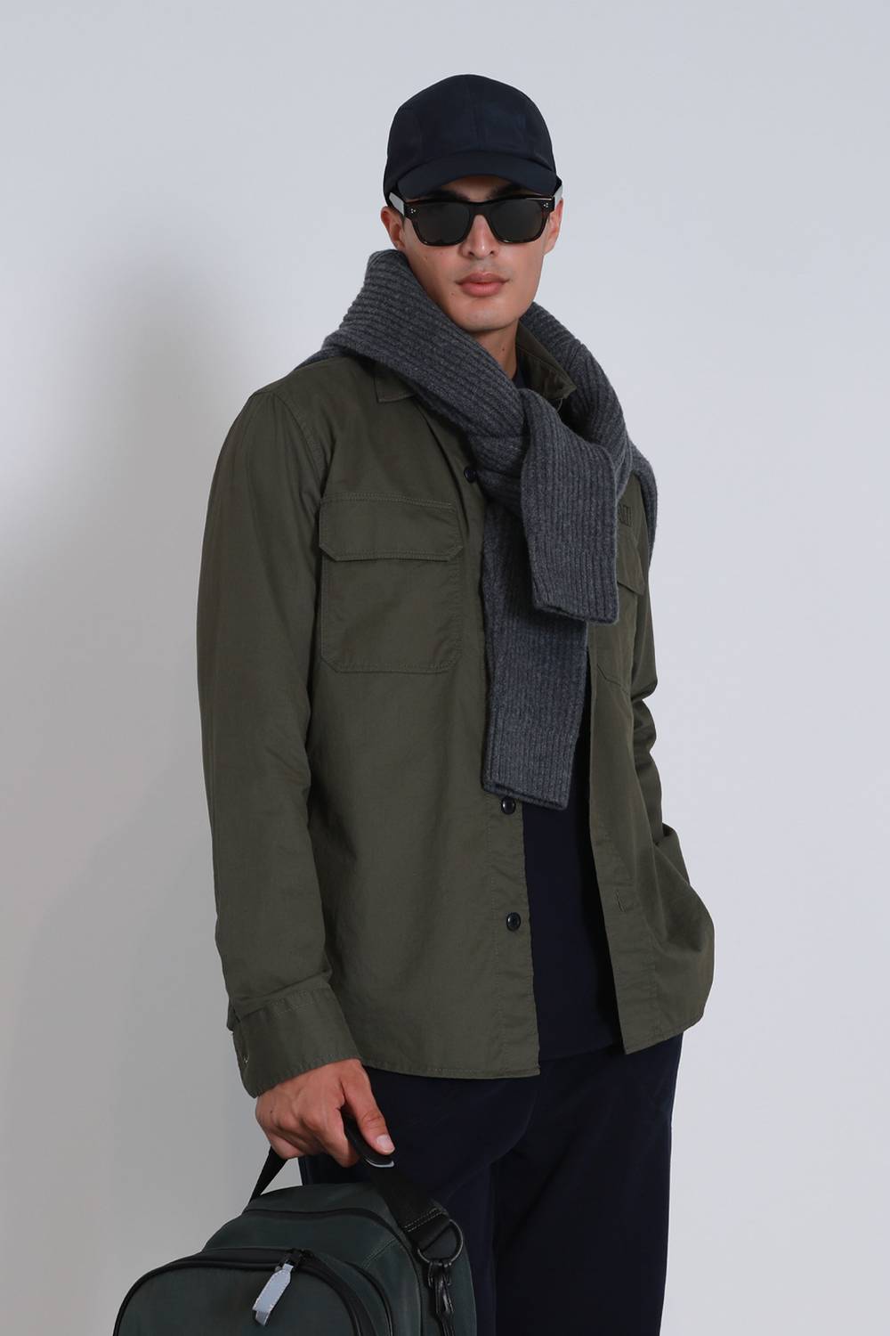 Lara Erkek Basic Gömlek Slim Fit Haki