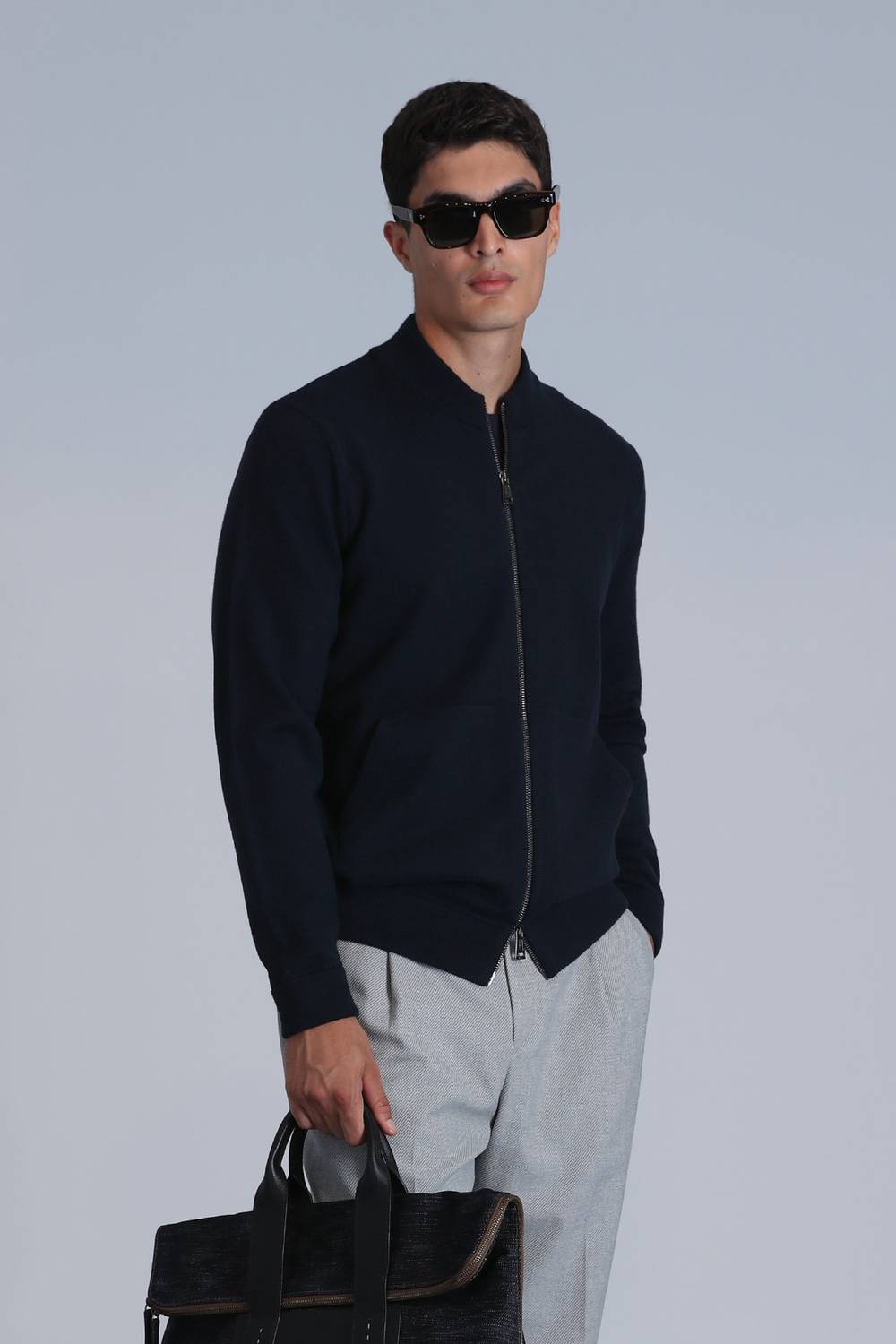 Чоловіча кардиган синього кольору, розміри S-4XL, стильний та комфортний для будь-якого випадку