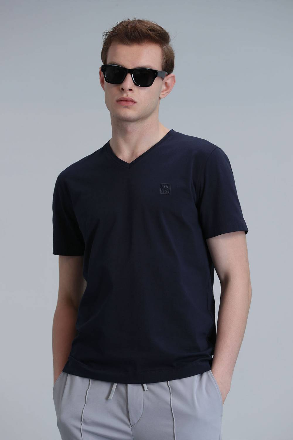 Tuna Modern Grafik T- Shirt Lacivert