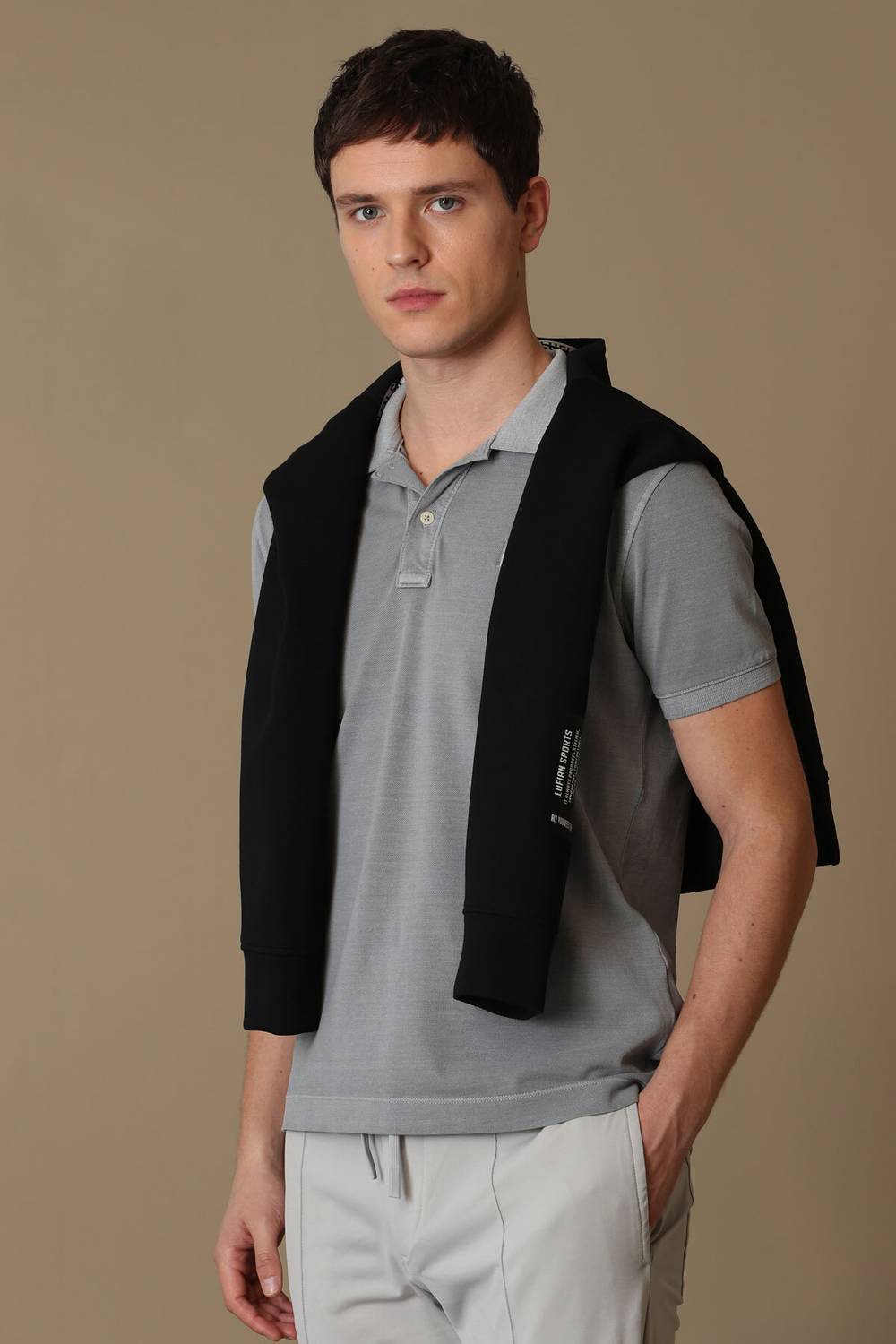 Мужская поло-футболка Vernon тёмно-серая, размеры S-3XL