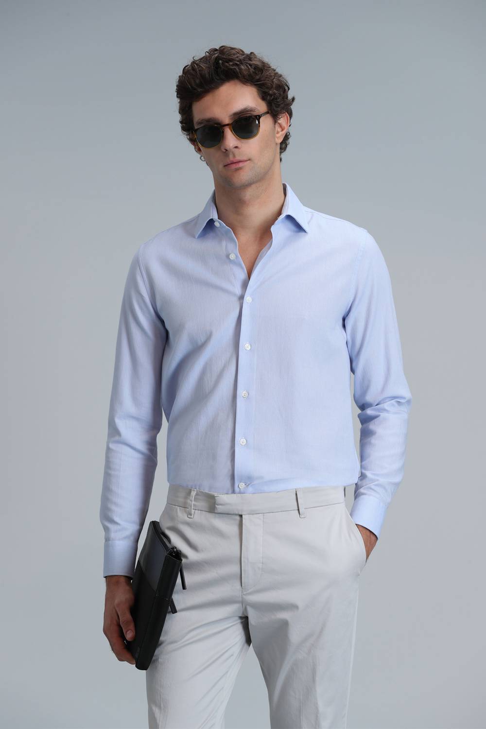 Мужская рубашка Madrıd комфортного кроя тёмно-синего цвета, размеры S-4XL