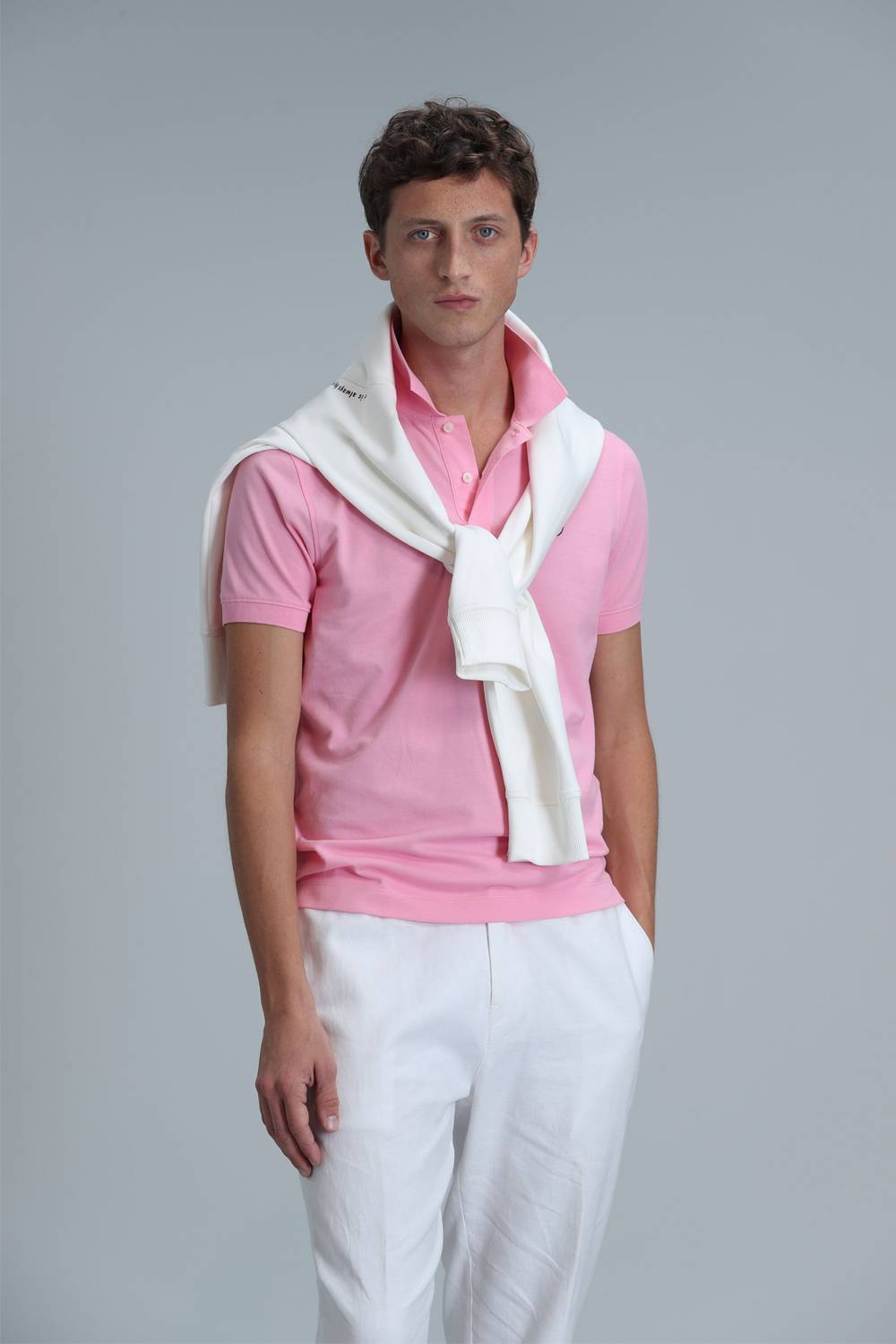 Смарт чоловіча поло-футболка Laon рожевого кольору