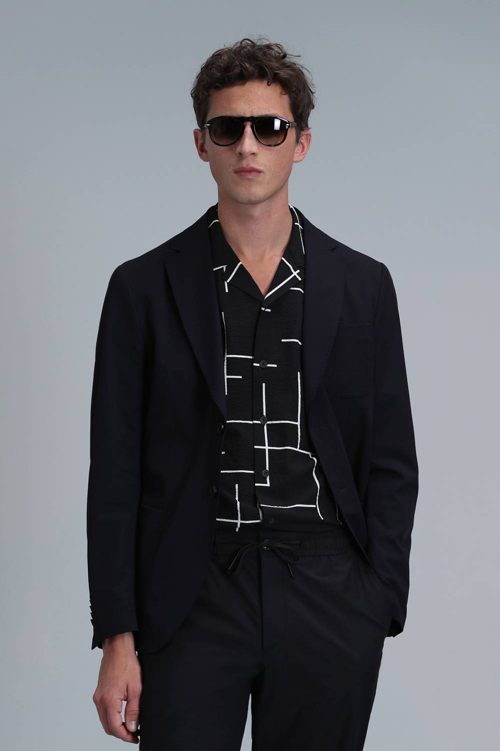 Мужской блейзер Mex Spor Slim Fit черного цвета размеров 46-58