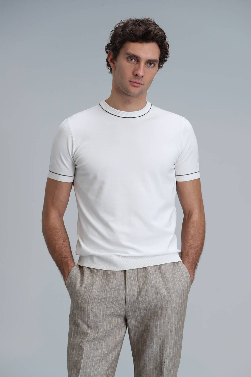 Мужской свитер Tıno экрю, доступен в размерах S, M, L, XL, XXL, 3XL, 4XL, стильный и удобный