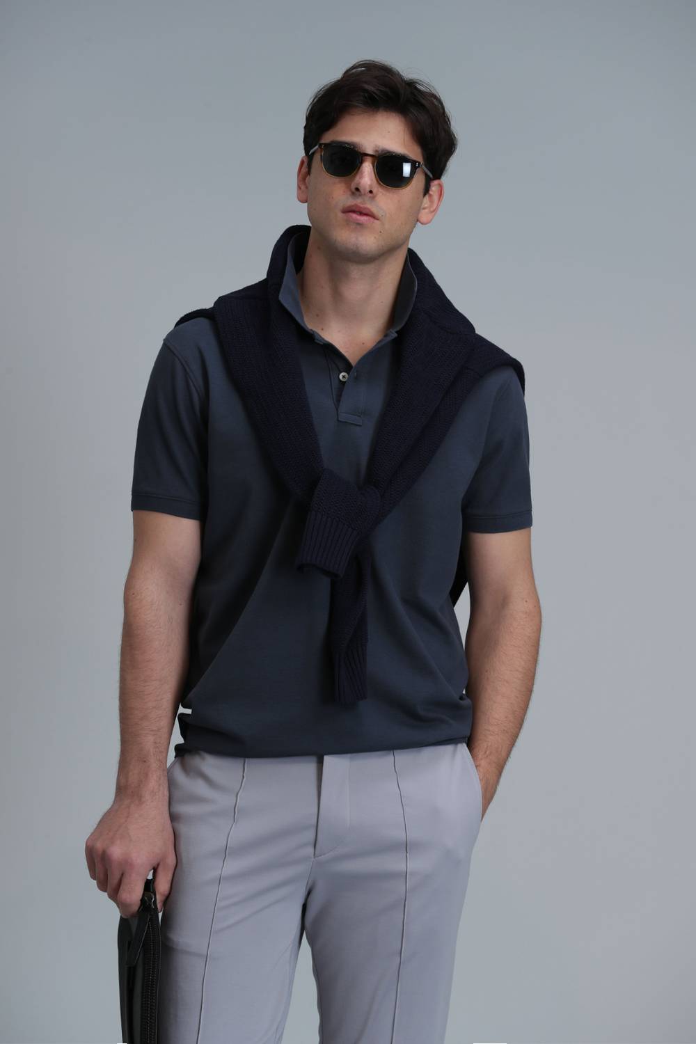Laon Smart Men's Polo Shirt in Dark Gray, Available in Sizes XS to 4XL