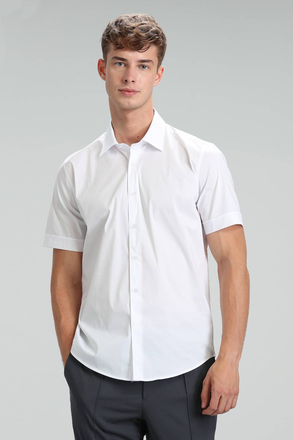 Arus Men's Smart Shirt Slim Fit White