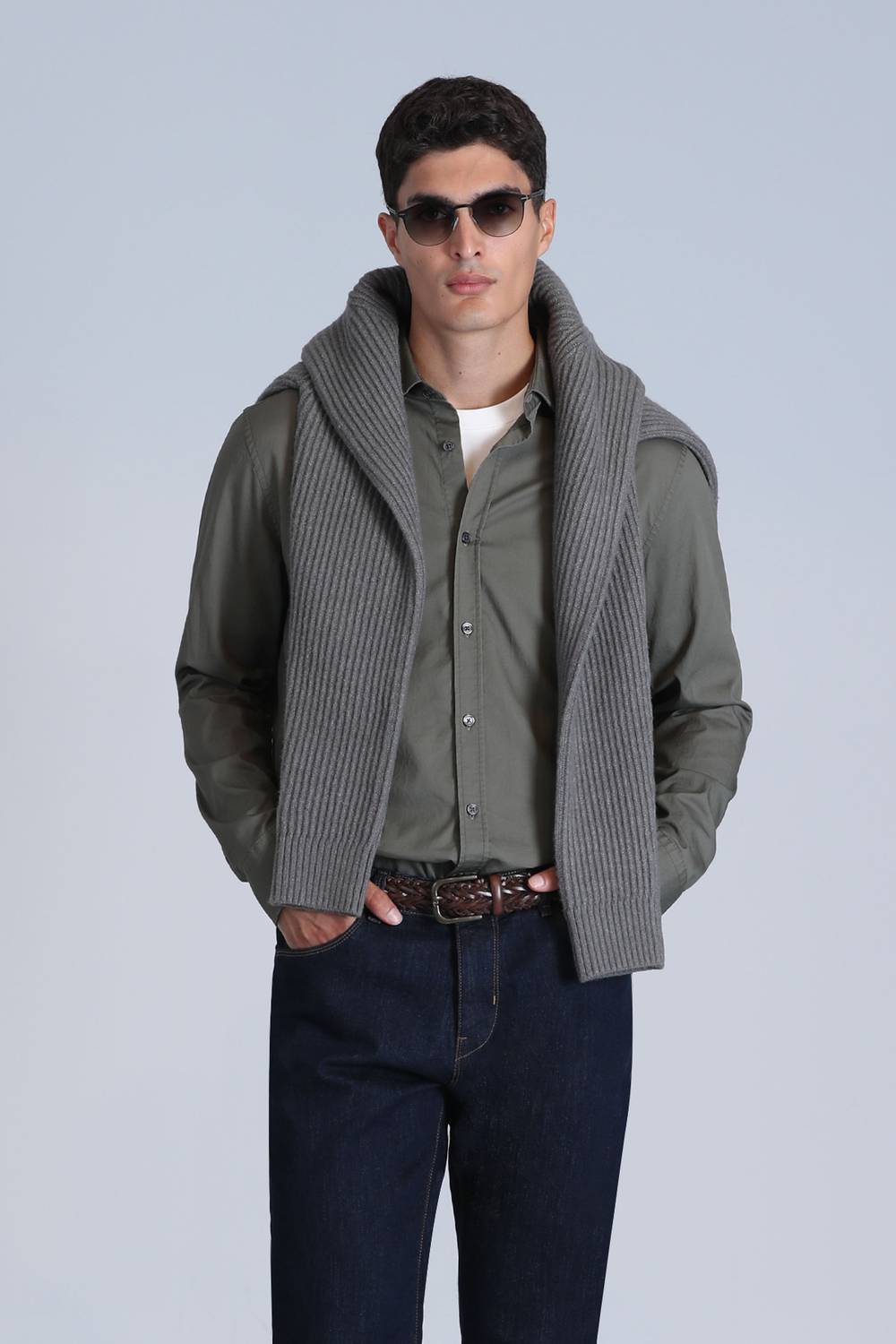 Ferla Erkek Basic Gömlek Slim Fit Açık Yeşil