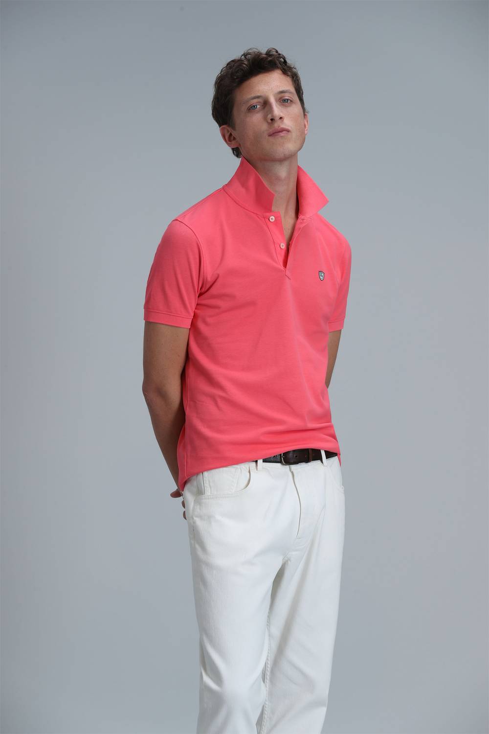 Laon Smart Men's Polo Shirt in Candy Pink, Size M, Stylish and Comfortable