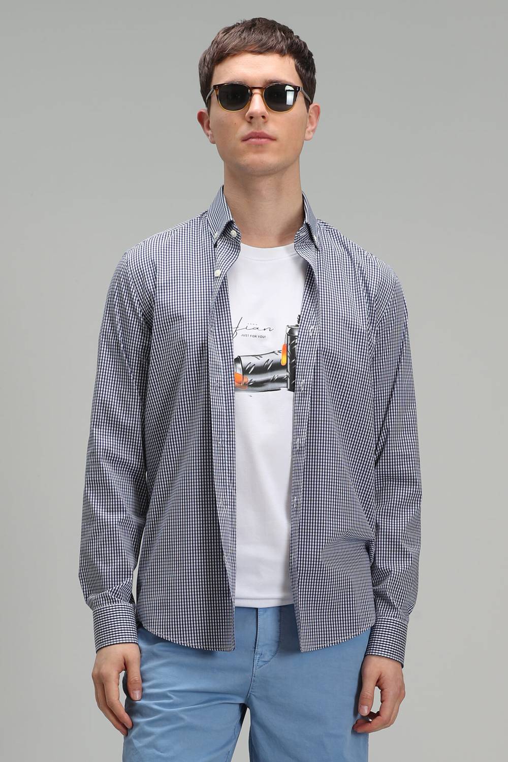 Ardmin Erkek Smart Gömlek Slim Fit Lacivert