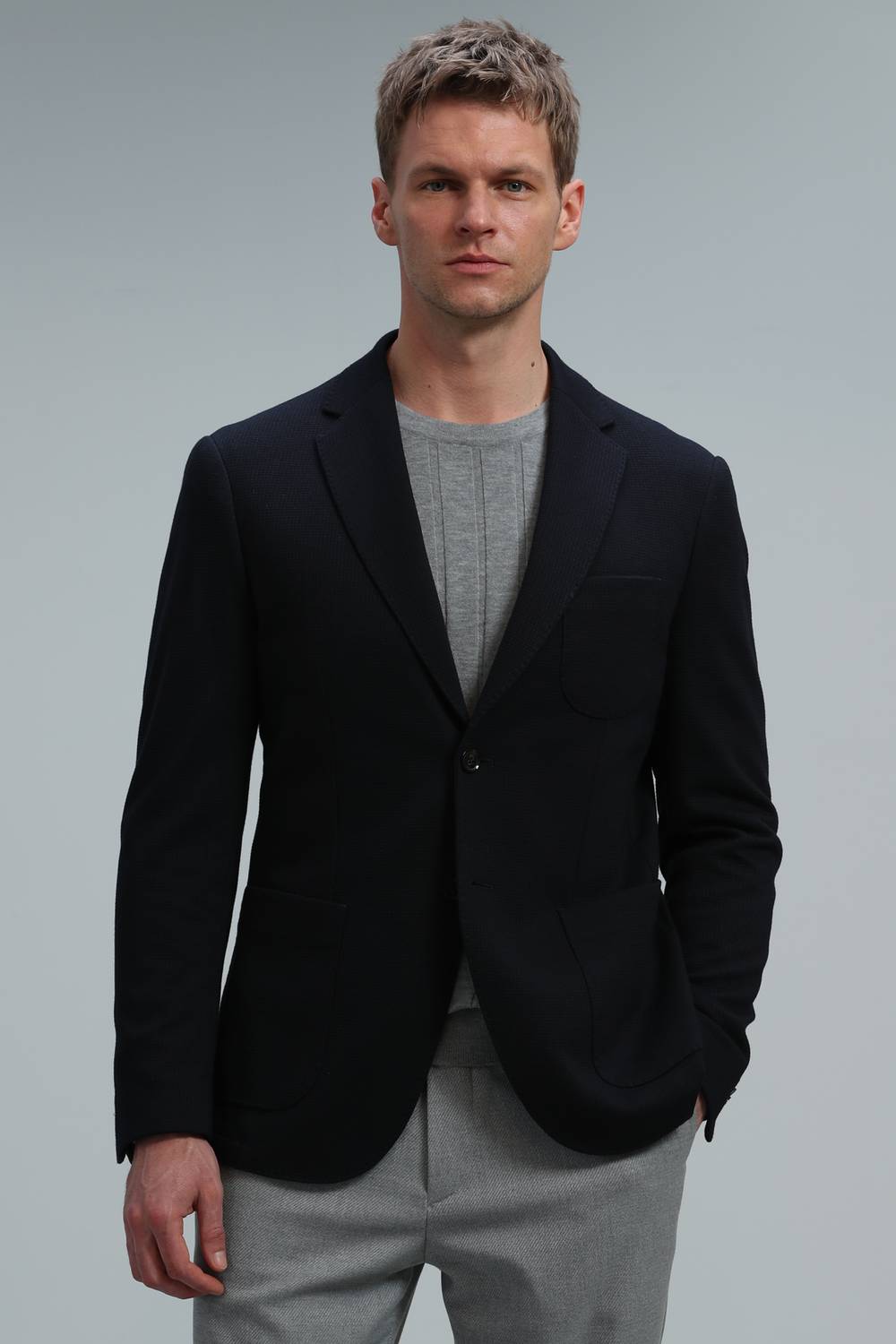 Pietro Sports Men's Blazer Jacket Slim Fit Navy Blue