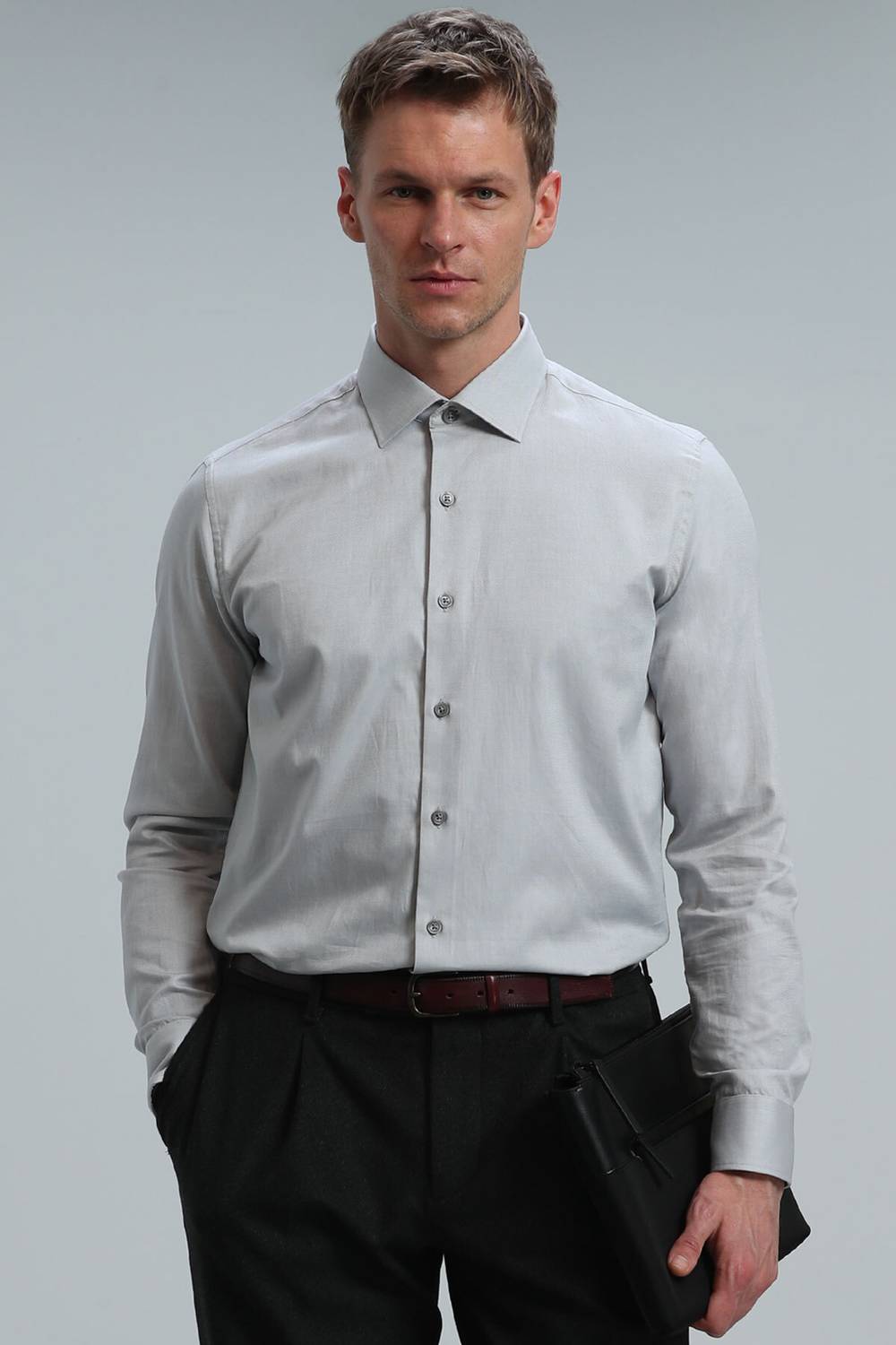 Daniel Men's Basic Shirt Slim Fit Gray