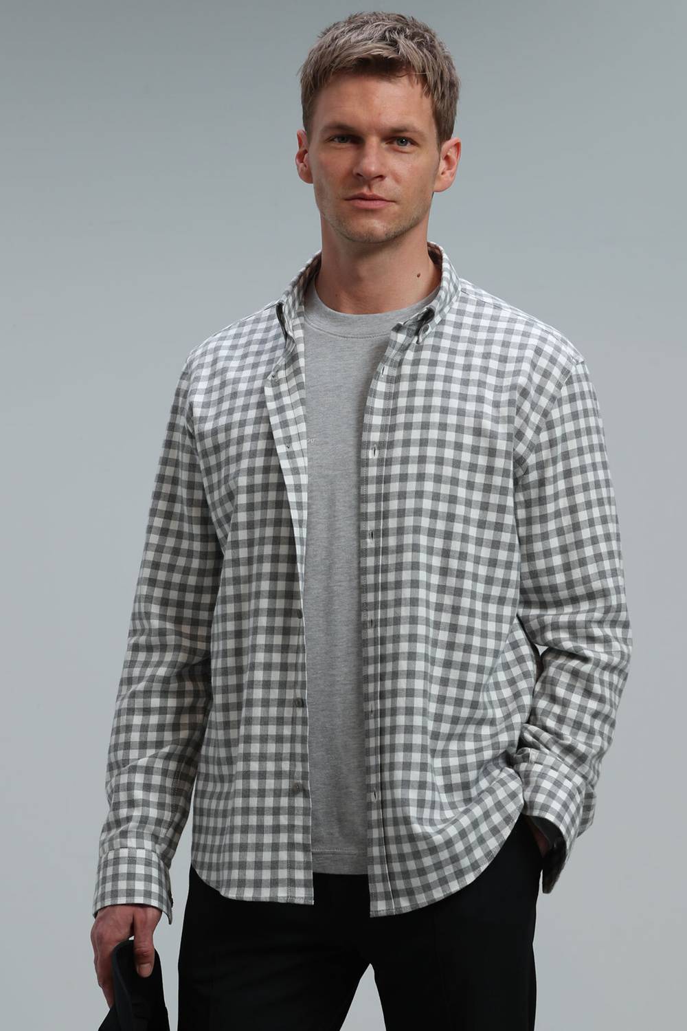 Vardar Men's Basic Shirt Regular Fit Gray