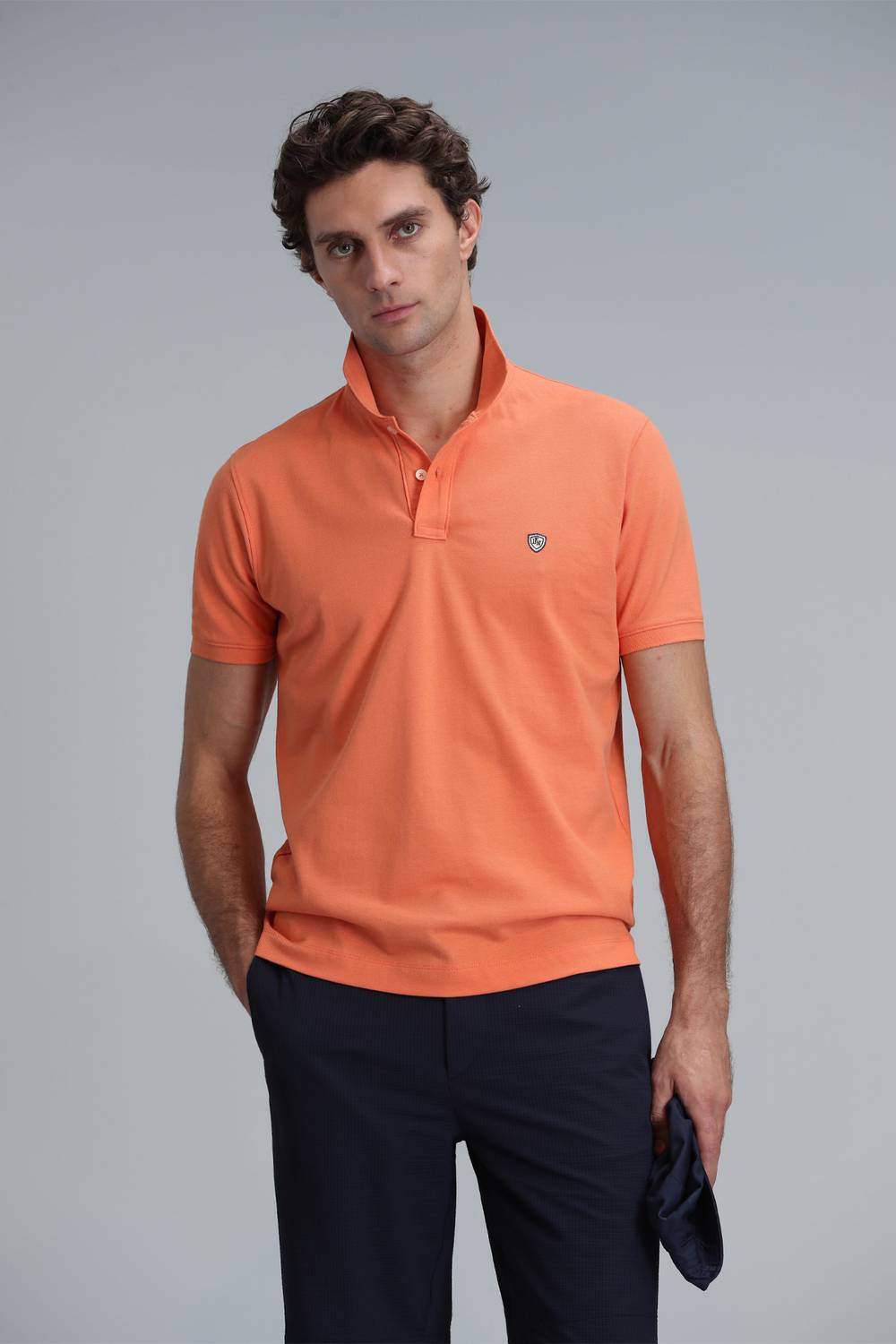 Умная мужская поло-майка Laon тёмно-оранжевого цвета в размерах XS, M, L