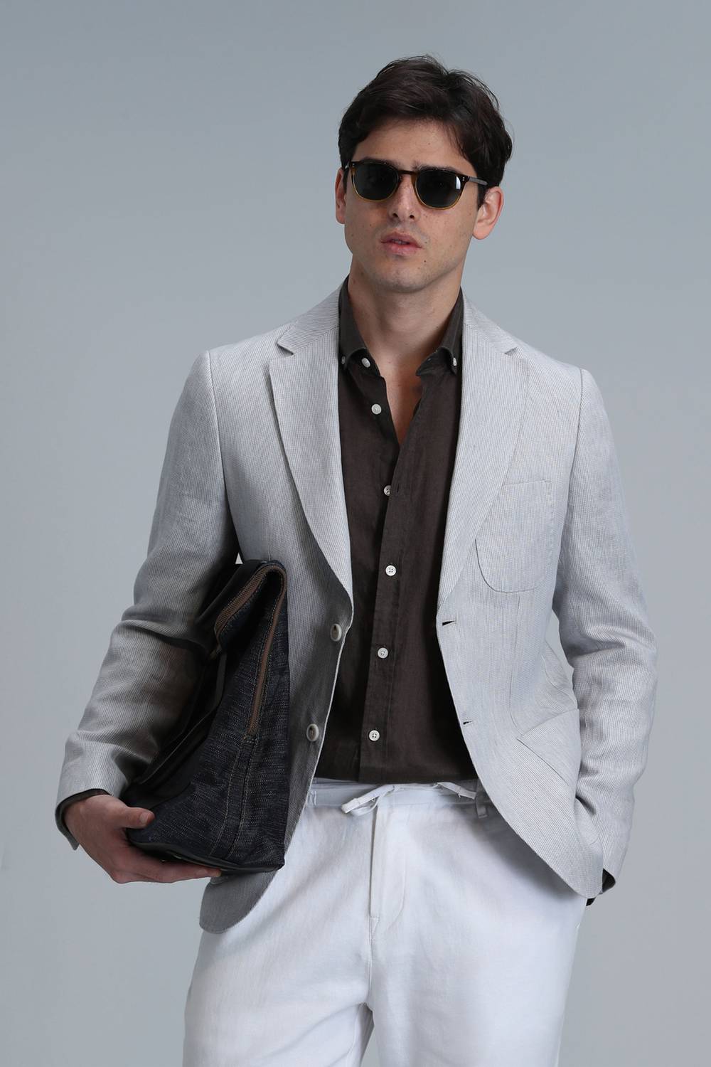 Tom Spor Erkek Blazer Ceket Slim Fit Gri