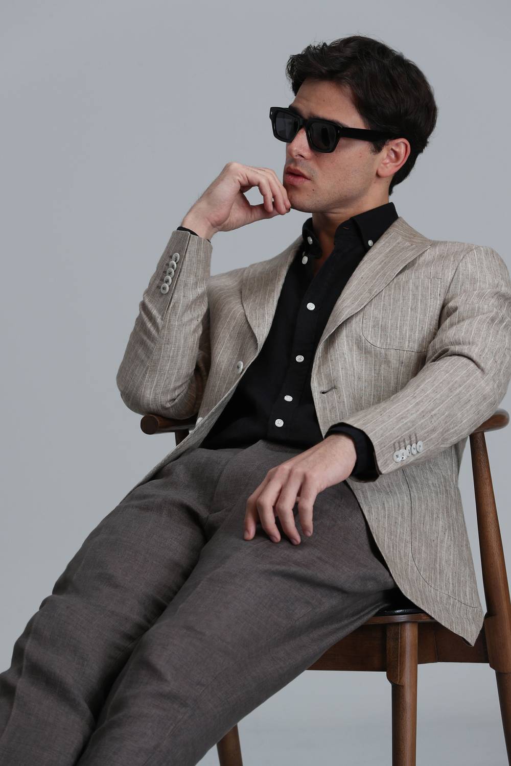 Jak Spor Erkek Blazer Ceket Slim Fit Bej