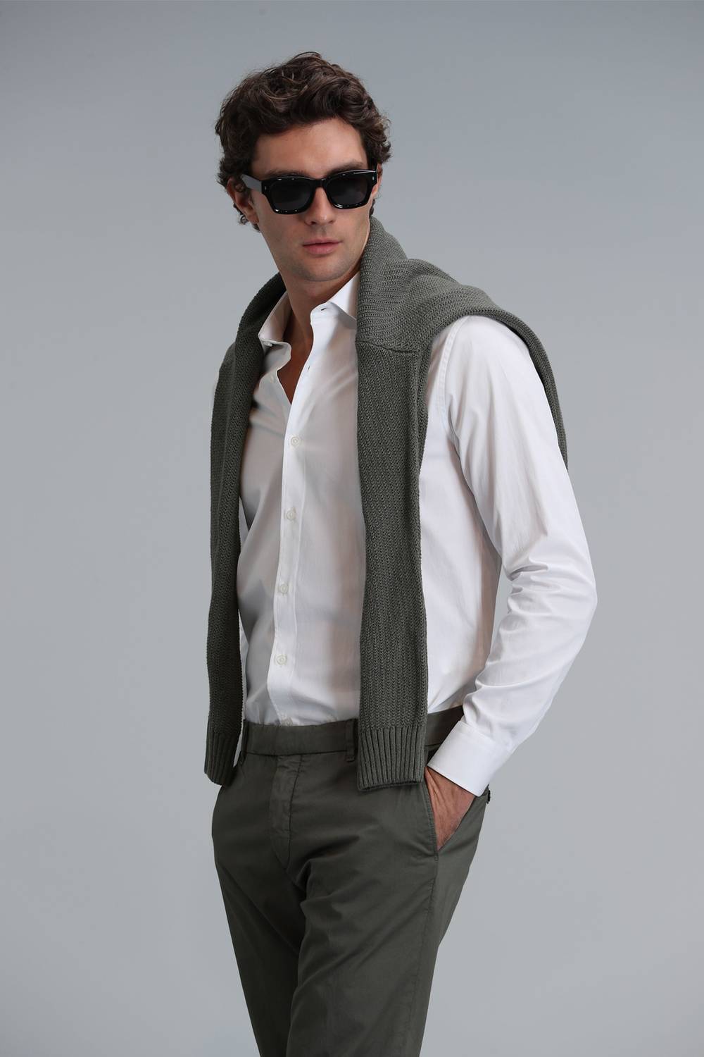 Mega Erkek Basic Gömlek Comfort Fit Beyaz