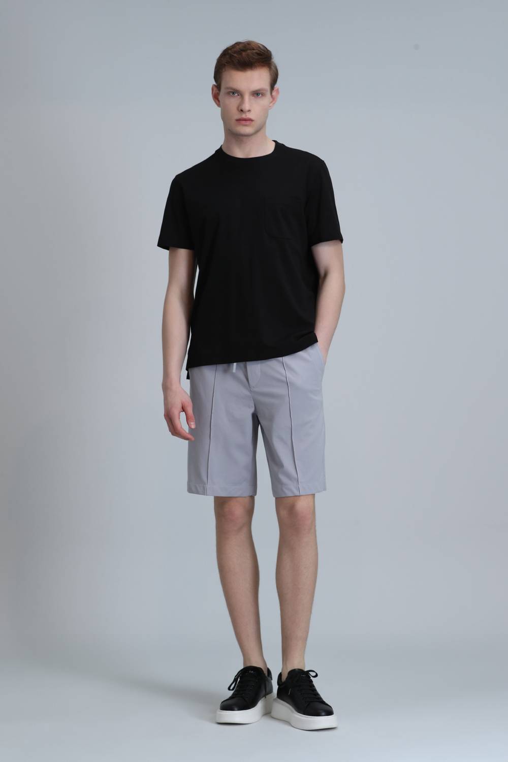 Chrıs Spor Erkek Chino Şort Slim Fit Gri