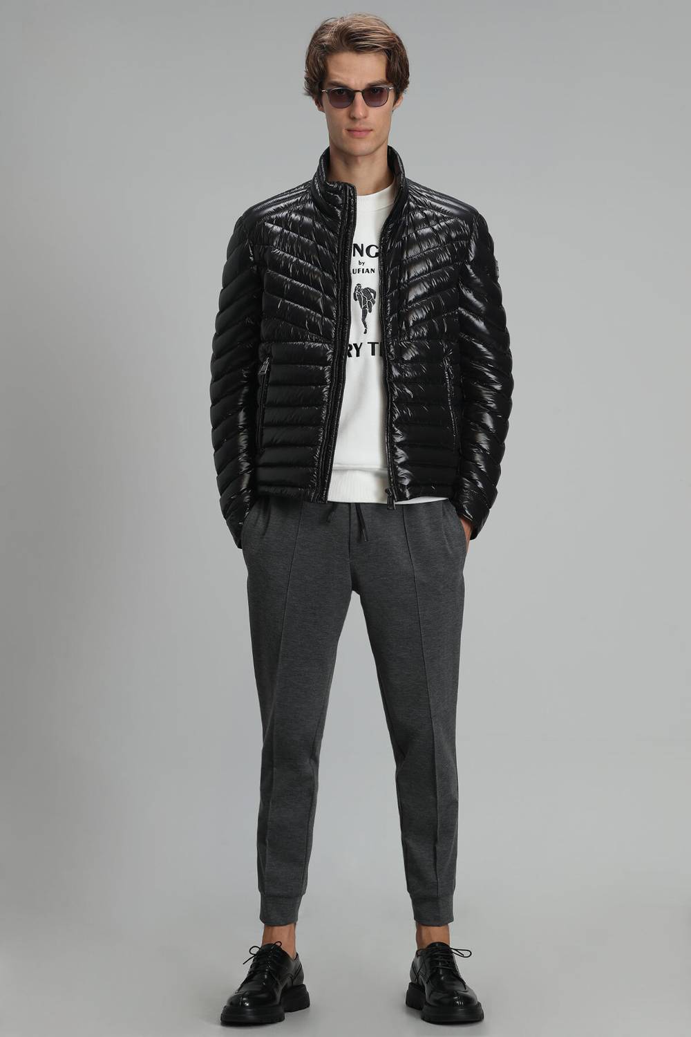 Слонові брюки Slim Fit темно-сірого кольору, розміри 48-54