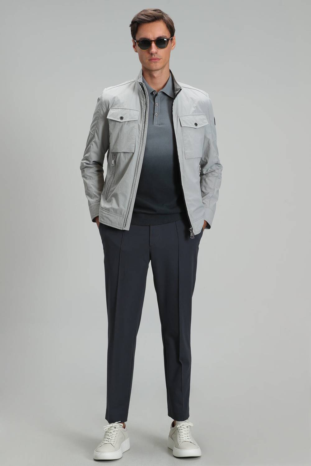 Сірі слім-фіт брюки Simon Jogger на щодень, розмір 52